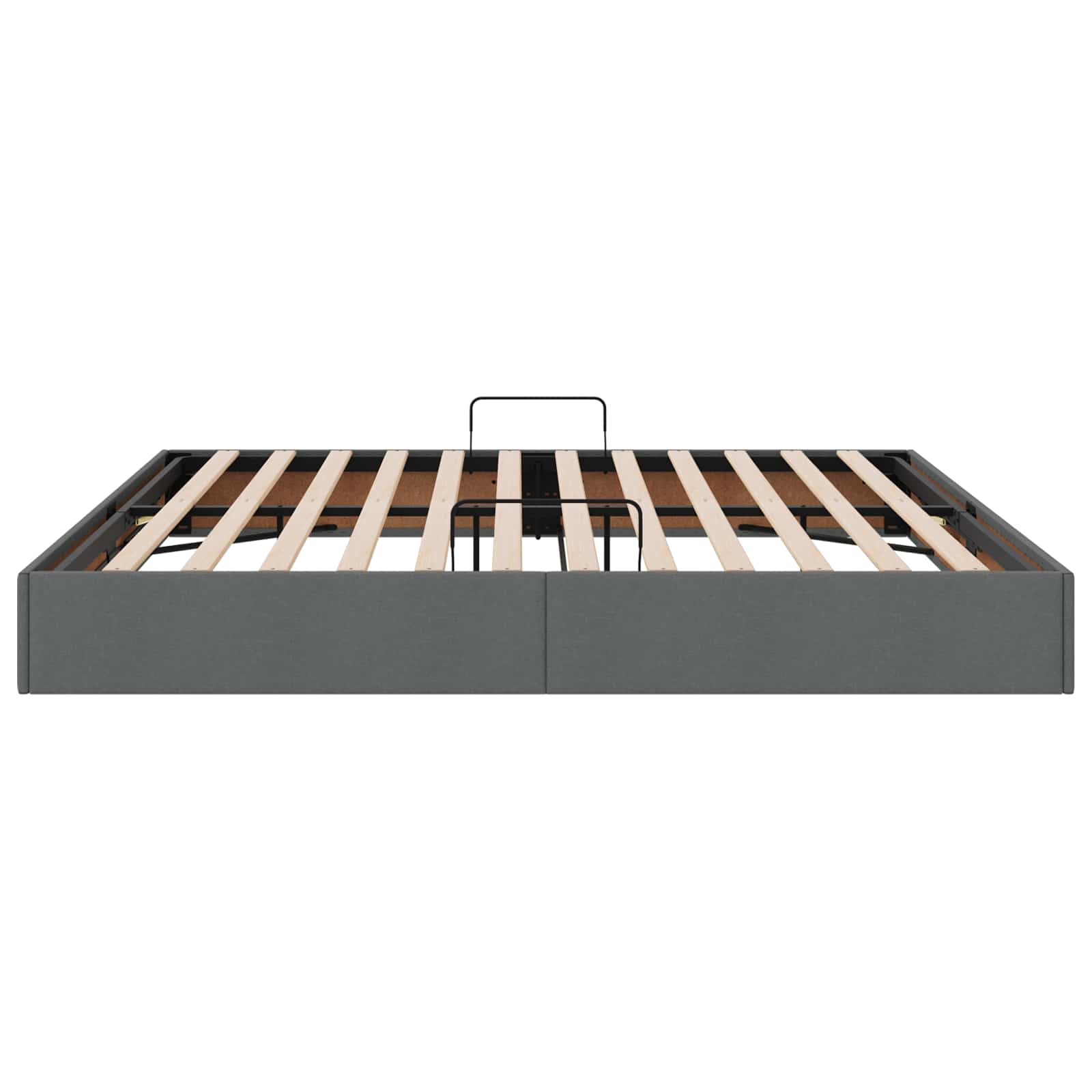 Cadre de lit ottoman Gris foncé 200 x 200 cm tissu
