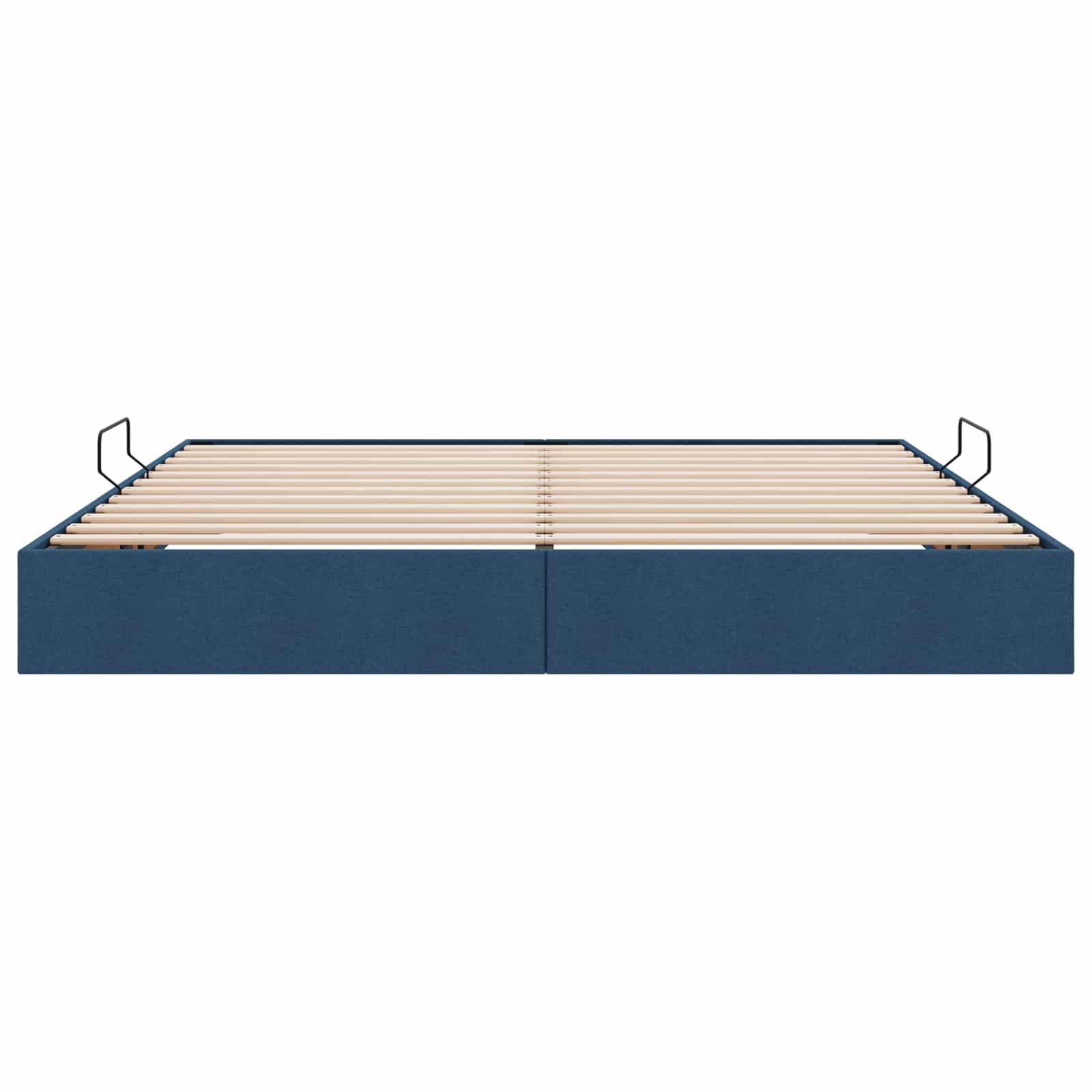 Cadre de lit ottoman avec stockage Bleu 200 x 200 cm tissu
