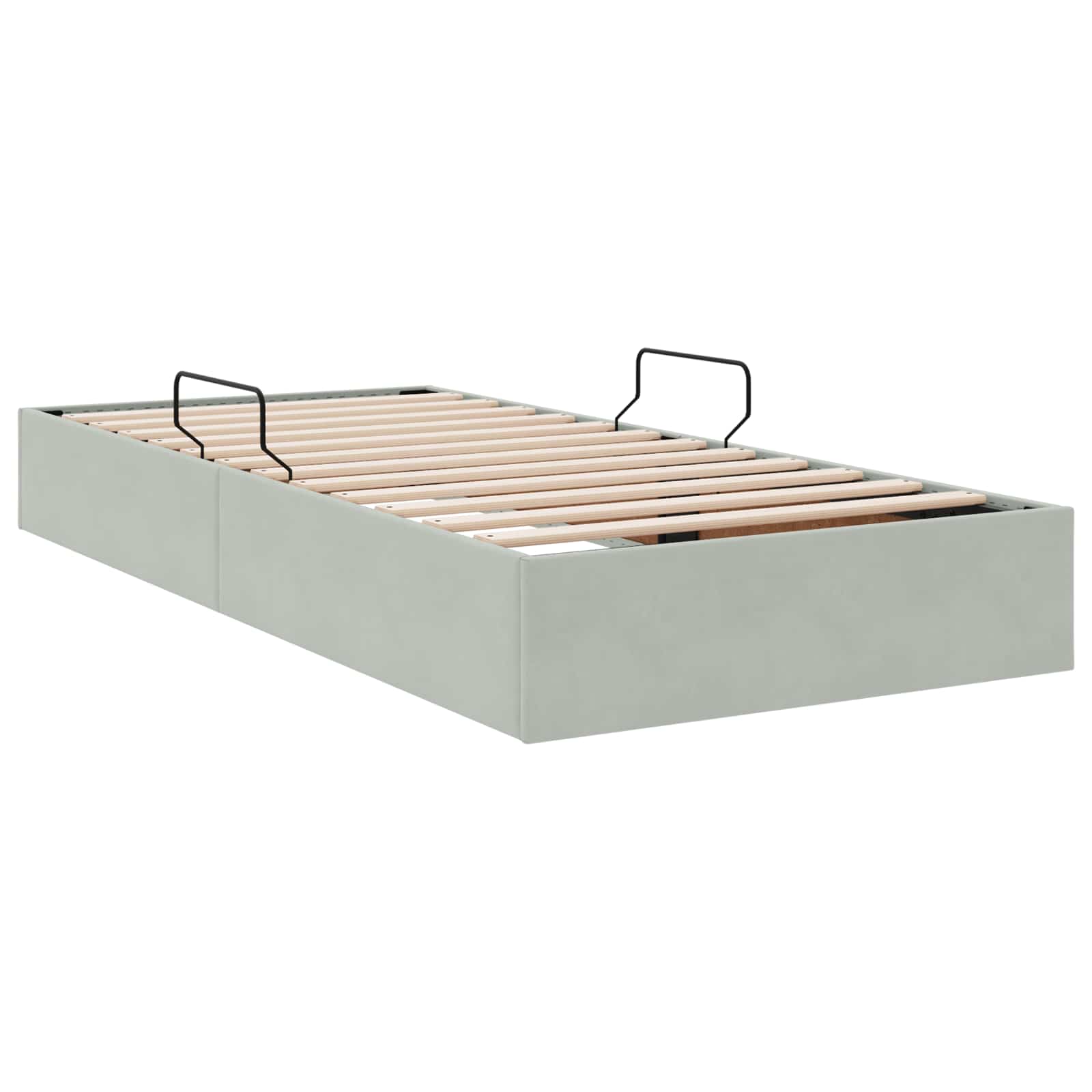 Cadre de lit ottoman Gris clair 90 x 190 cm Velours - XIOS