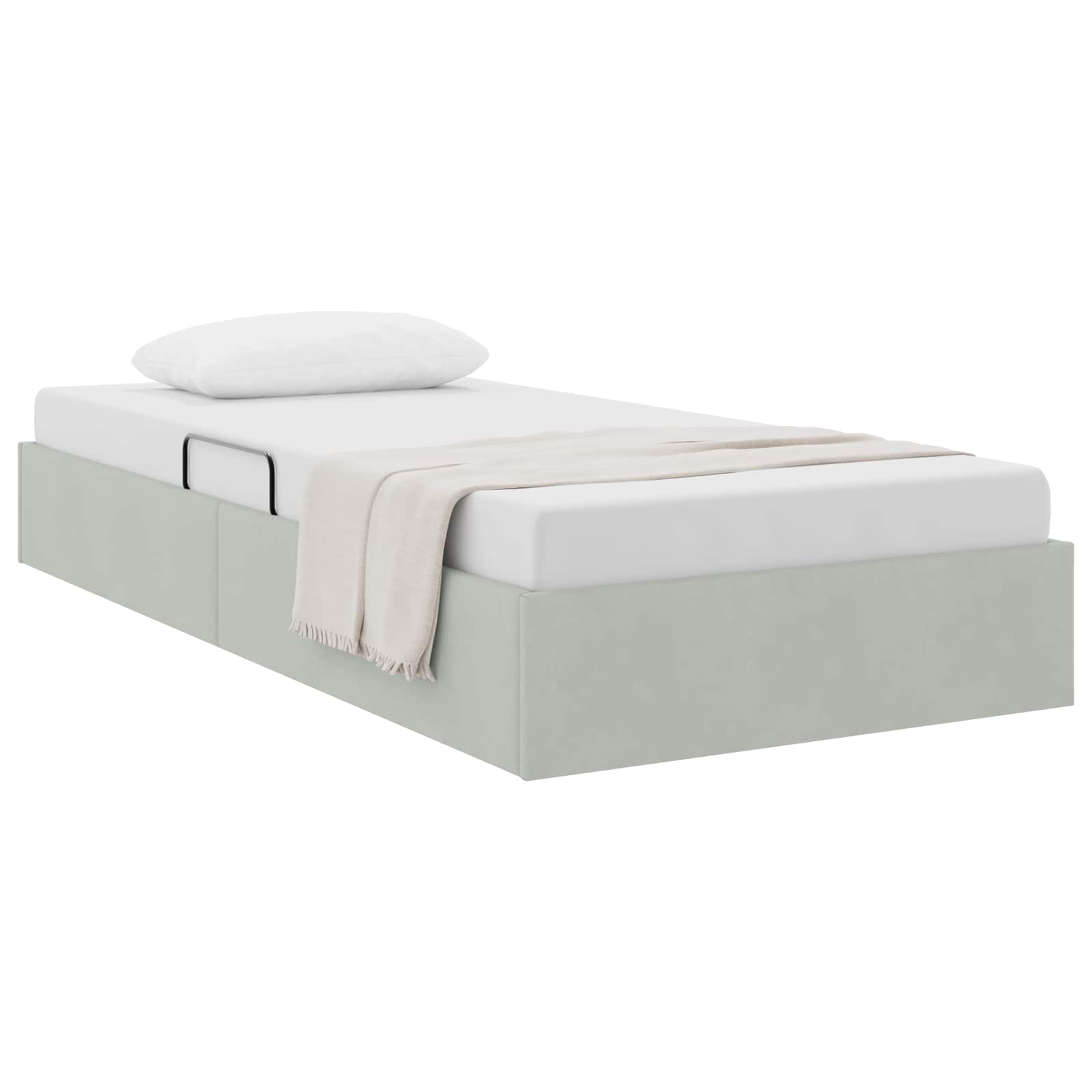 Cadre de lit ottoman Gris clair 100 x 200 cm Velours - XIOS