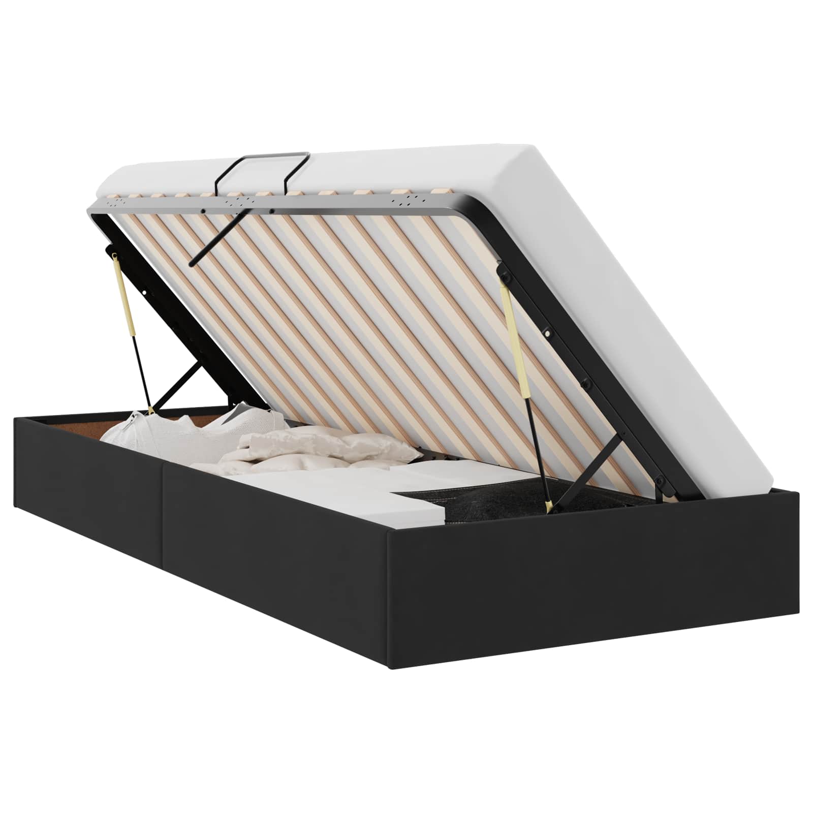 Cadre de lit ottoman avec stockage Noir 100 x 200 cm Velours - XIOS