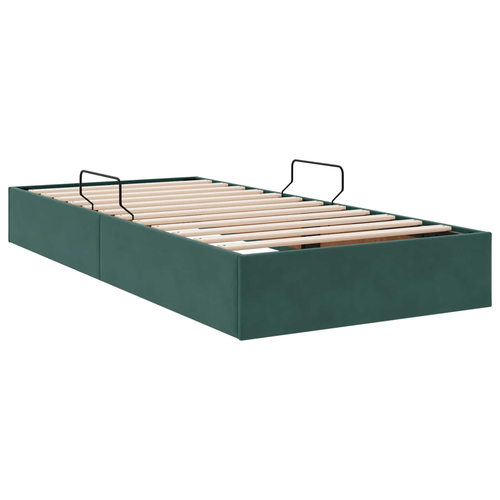 Cadre de lit ottoman Vert foncé 100 x 200 cm Velours - XIOS