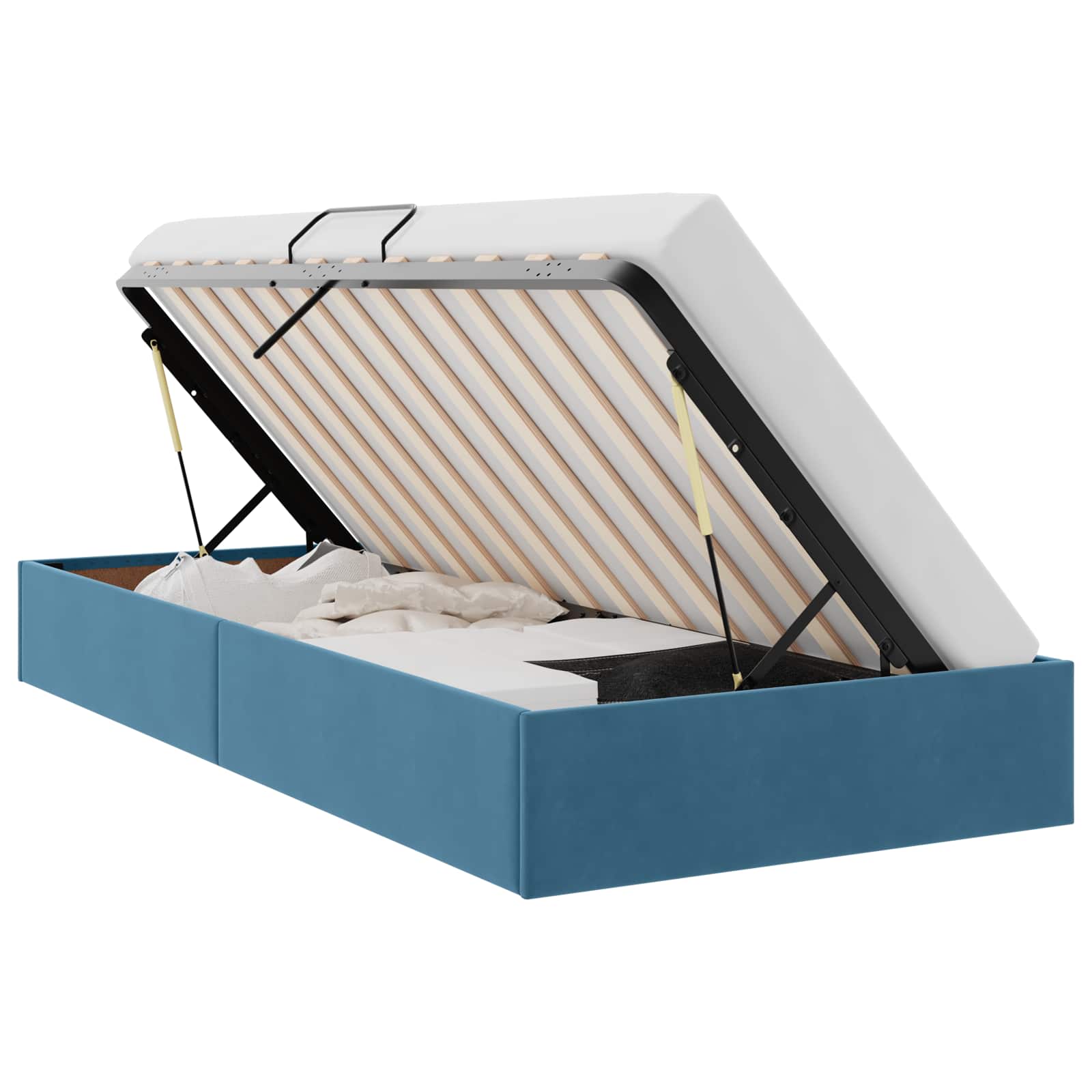 Cadre de lit ottoman Bleu foncé 100 x 200 cm Velours - XIOS