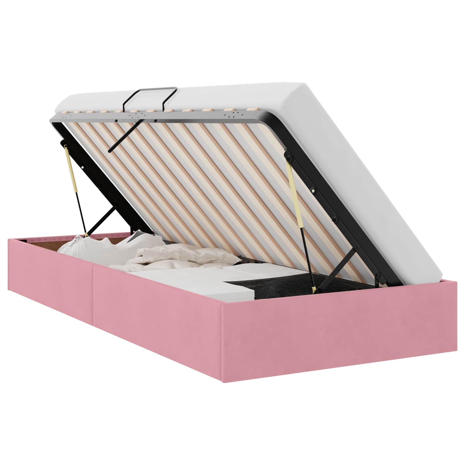 Cadre de lit ottoman avec stockage Rose 100 x 200 cm Velours - XIOS