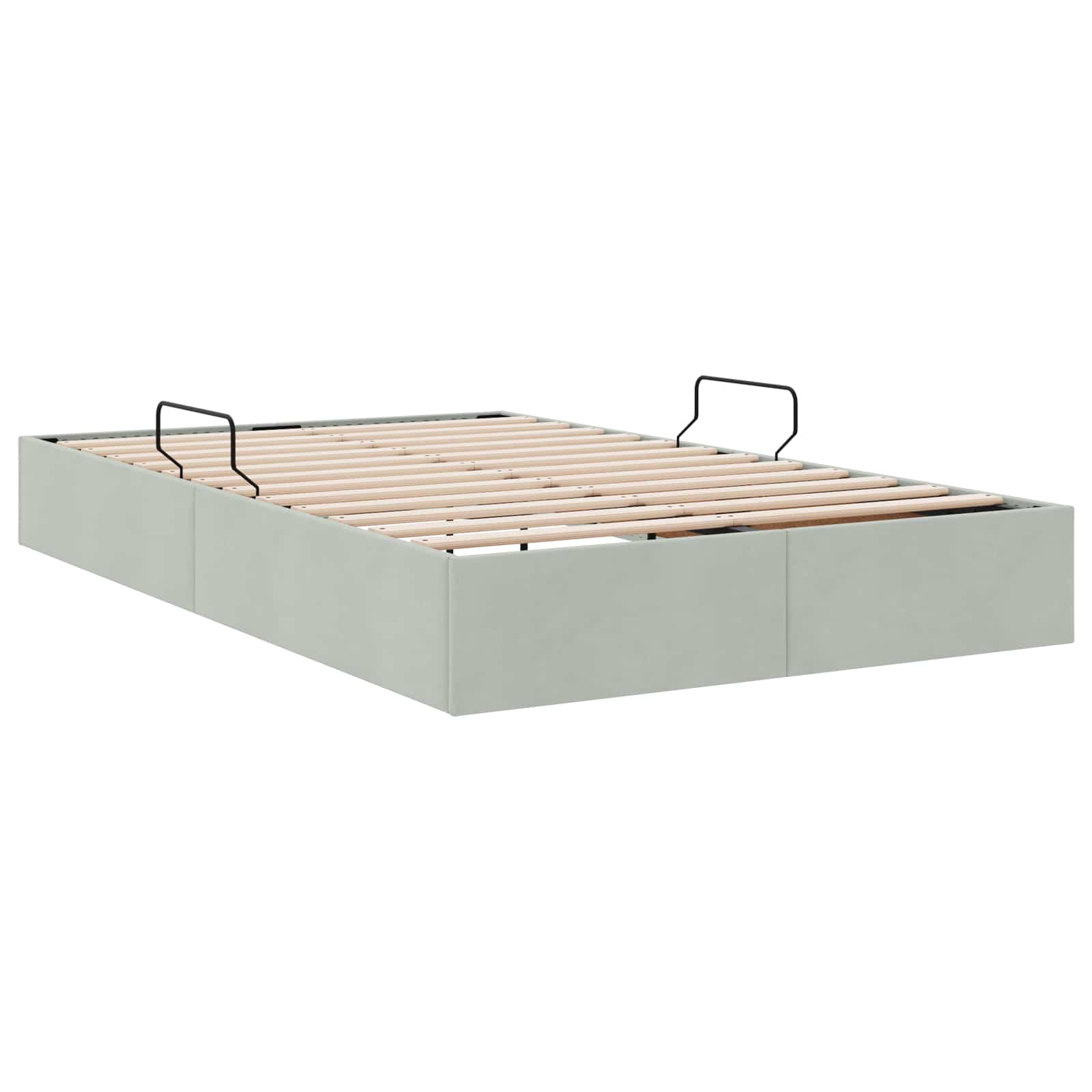 Cadre de lit ottoman Gris clair 120 x 190 cm Velours - XIOS