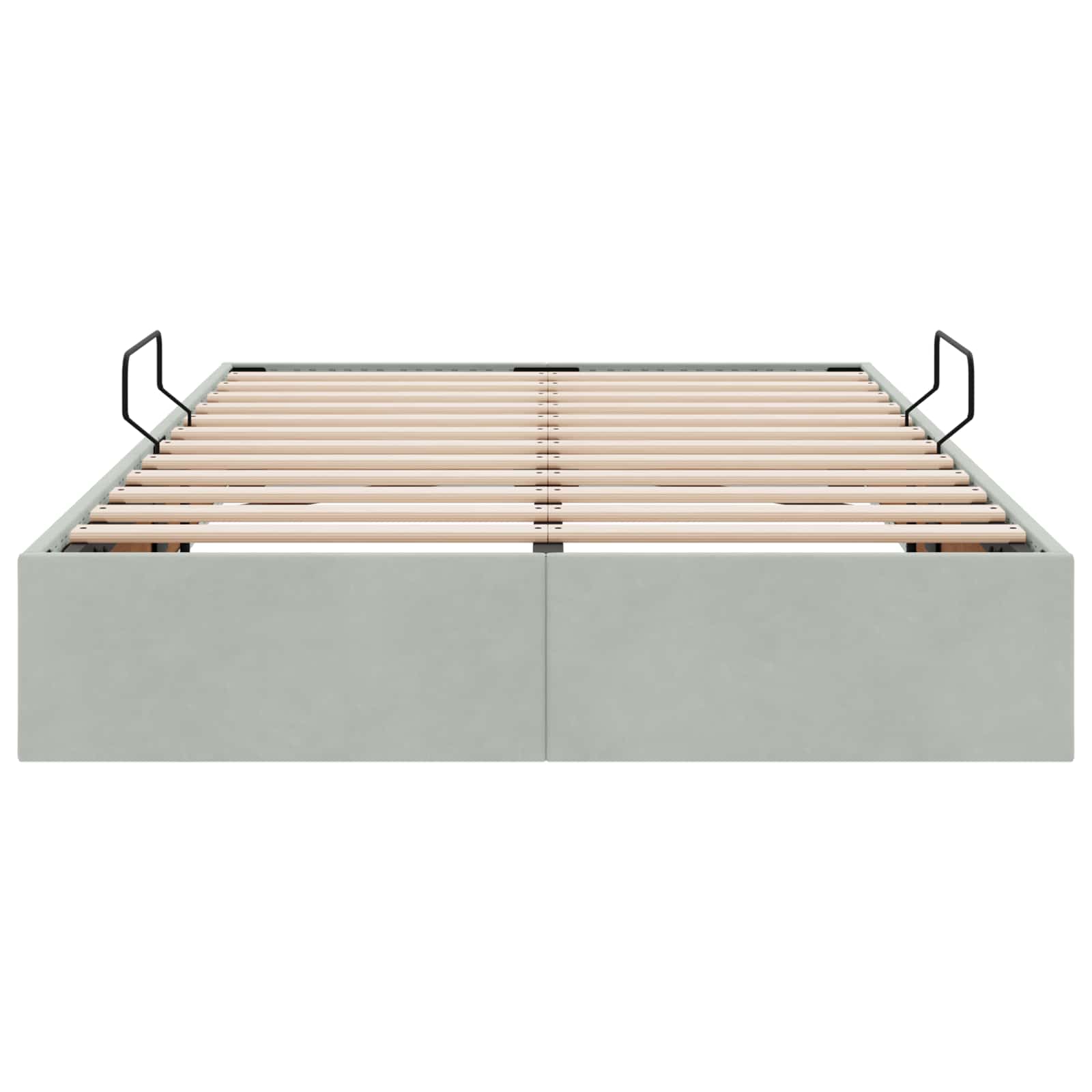 Cadre de lit ottoman Gris clair 120 x 190 cm Velours - XIOS