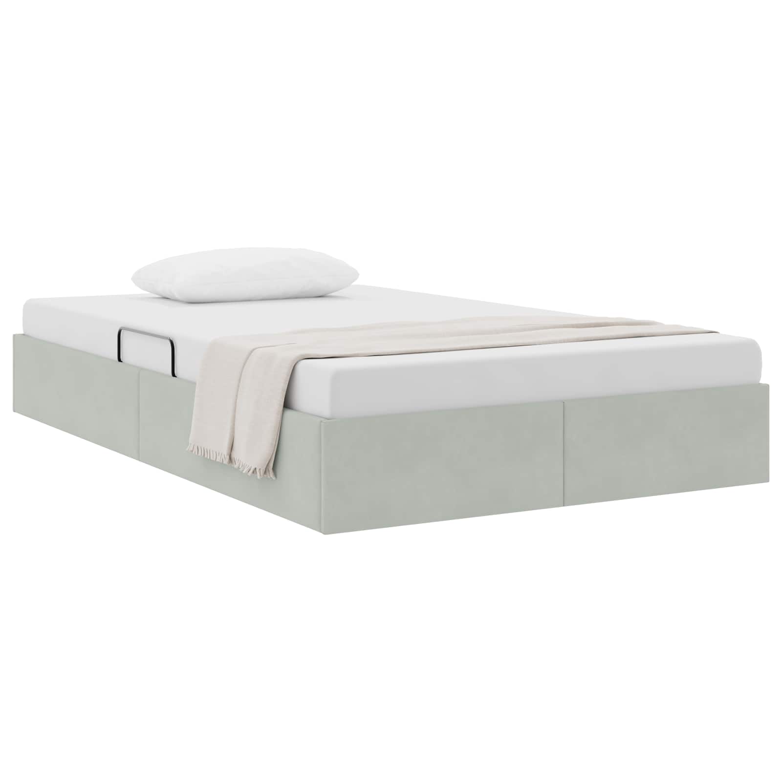 Cadre de lit ottoman Gris clair 120 x 190 cm Velours - XIOS
