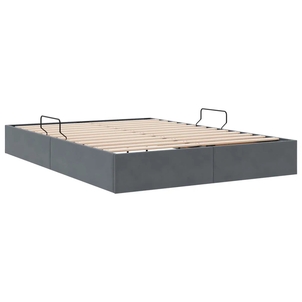 Cadre de lit ottoman Gris foncé 140 x 190 cm Velours - XIOS
