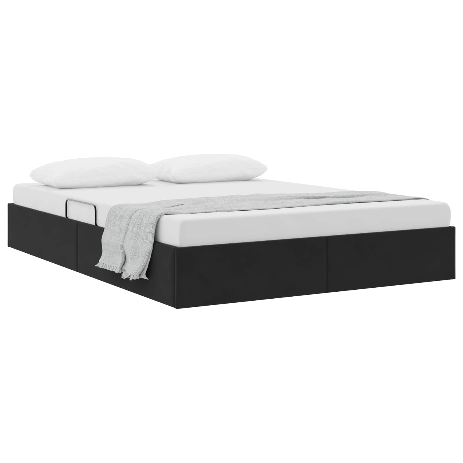 Cadre de lit ottoman avec stockage Noir 140 x 190 cm Velours - XIOS