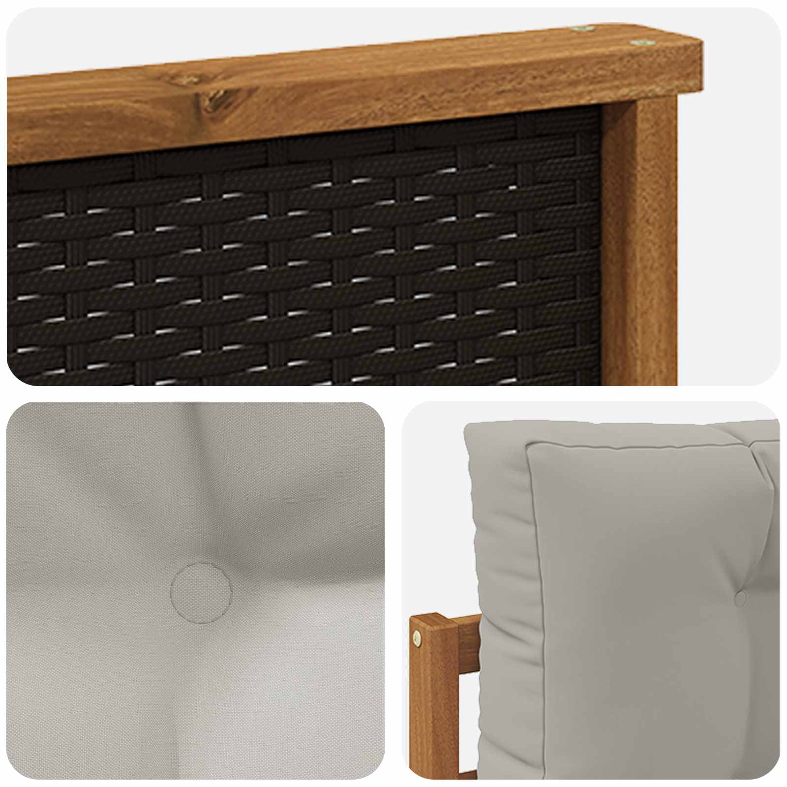 Sofa de milieu extérieur Bois d'Acacia Massif Naturel - XIOS