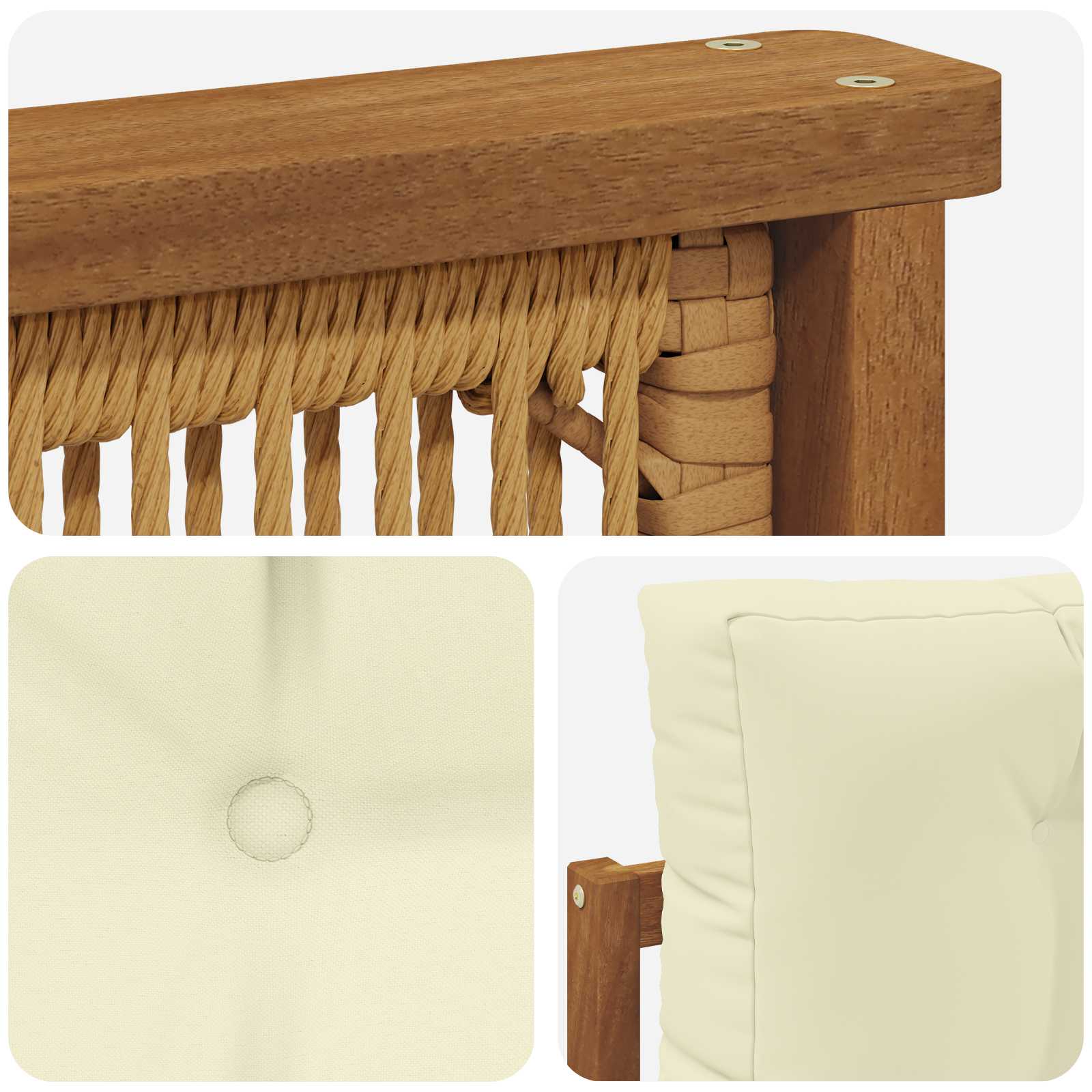 Sofa de milieu extérieur Bois d'Acacia Massif Naturel - XIOS