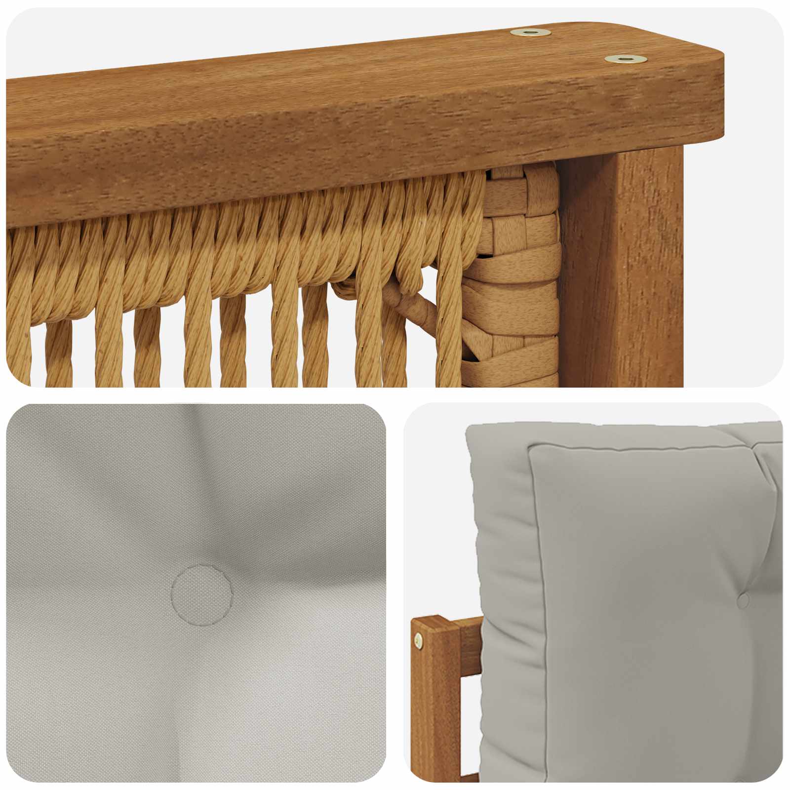Sofa de milieu extérieur Bois d'Acacia Massif Naturel - XIOS