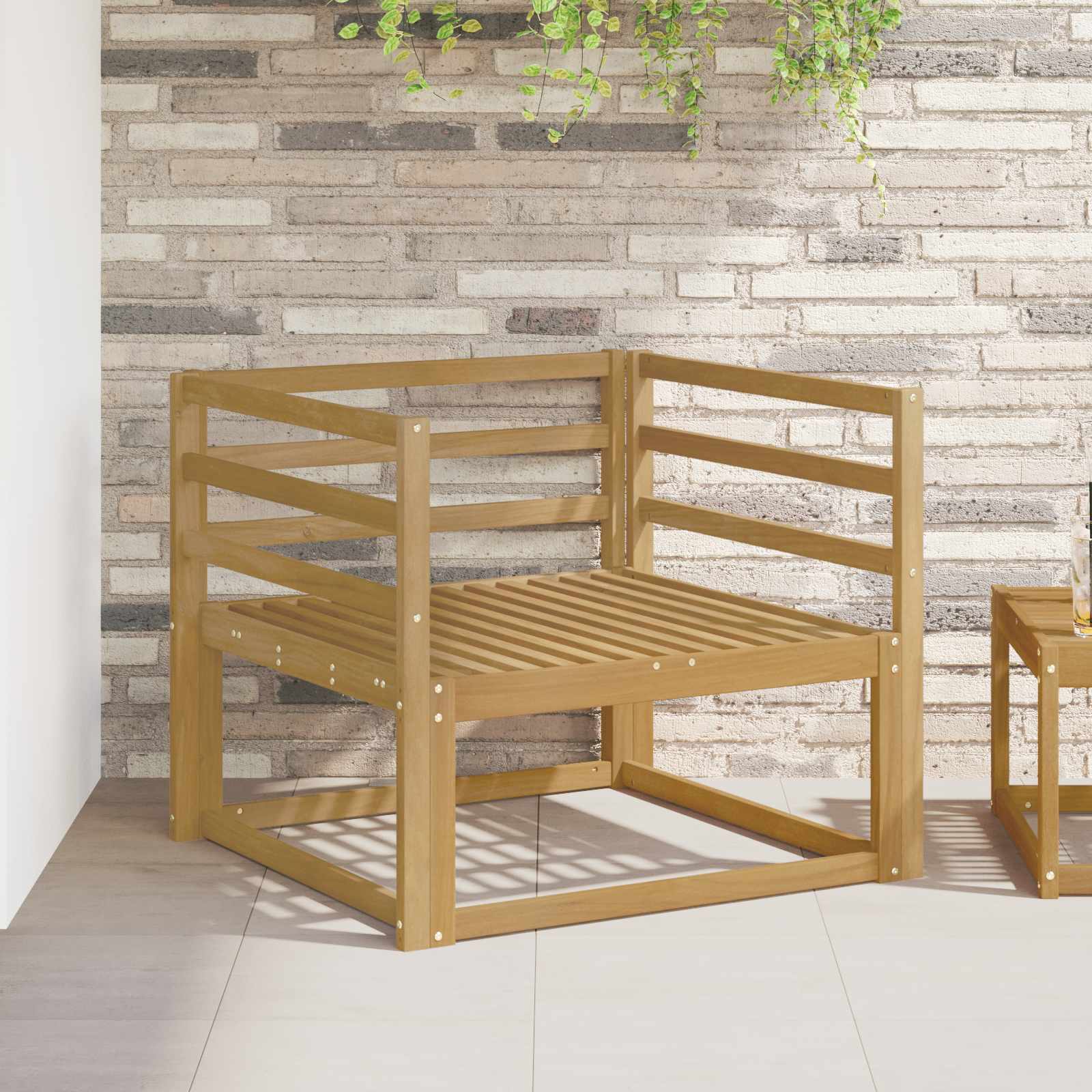 Sofa de milieu extérieur Bois d'Acacia Massif Blanc - XIOS