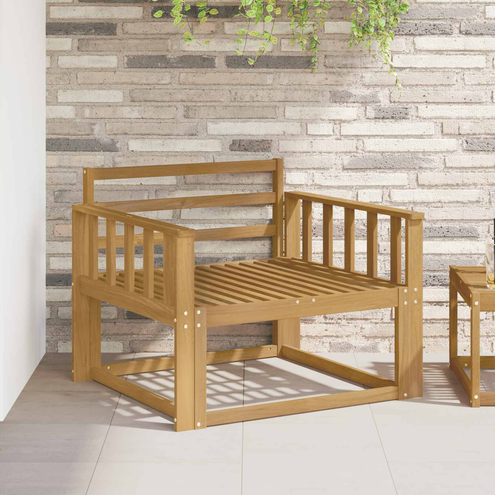 Sofa de milieu extérieur Bois d'Acacia Massif Blanc - XIOS