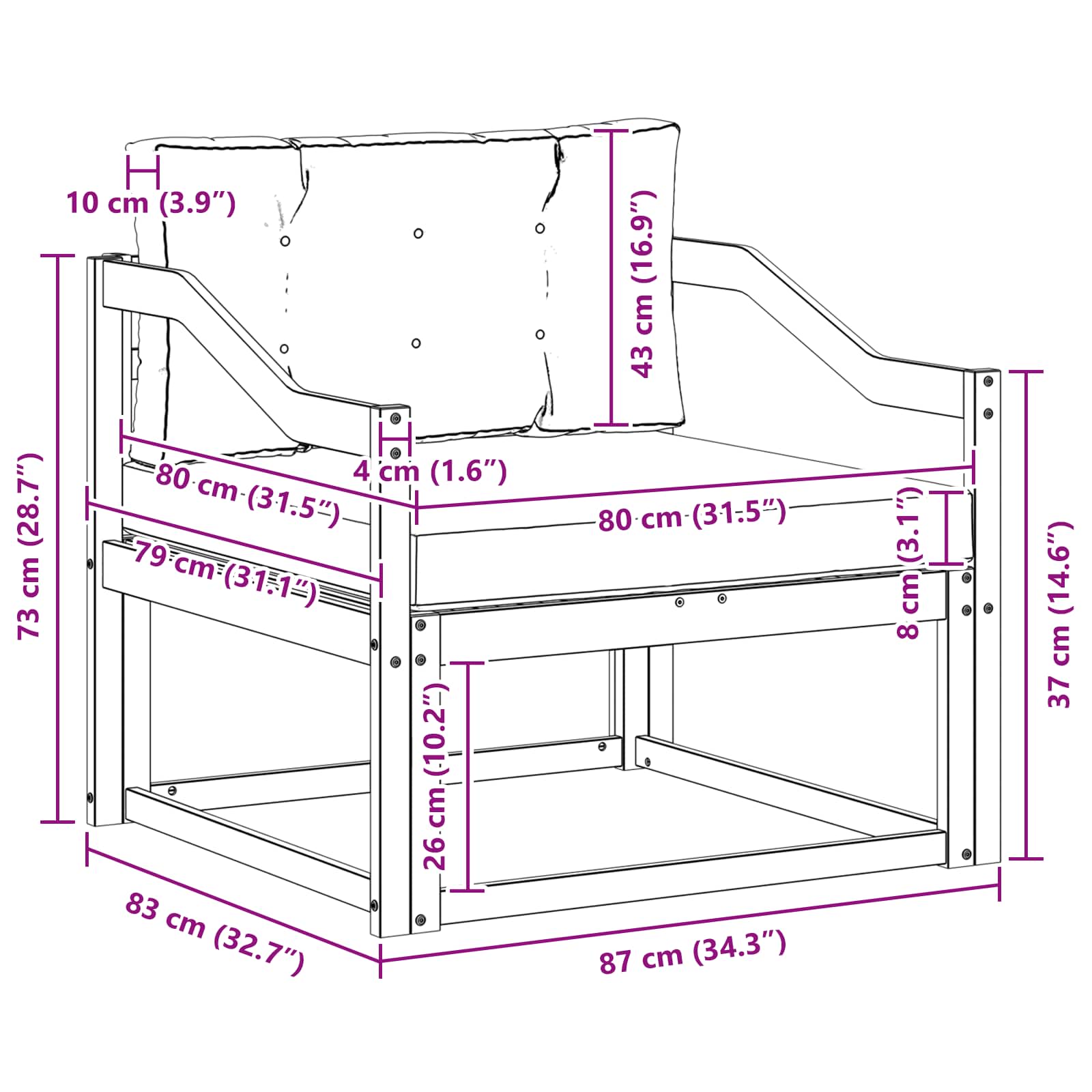Sofa de milieu extérieur Polyester Blanc - XIOS