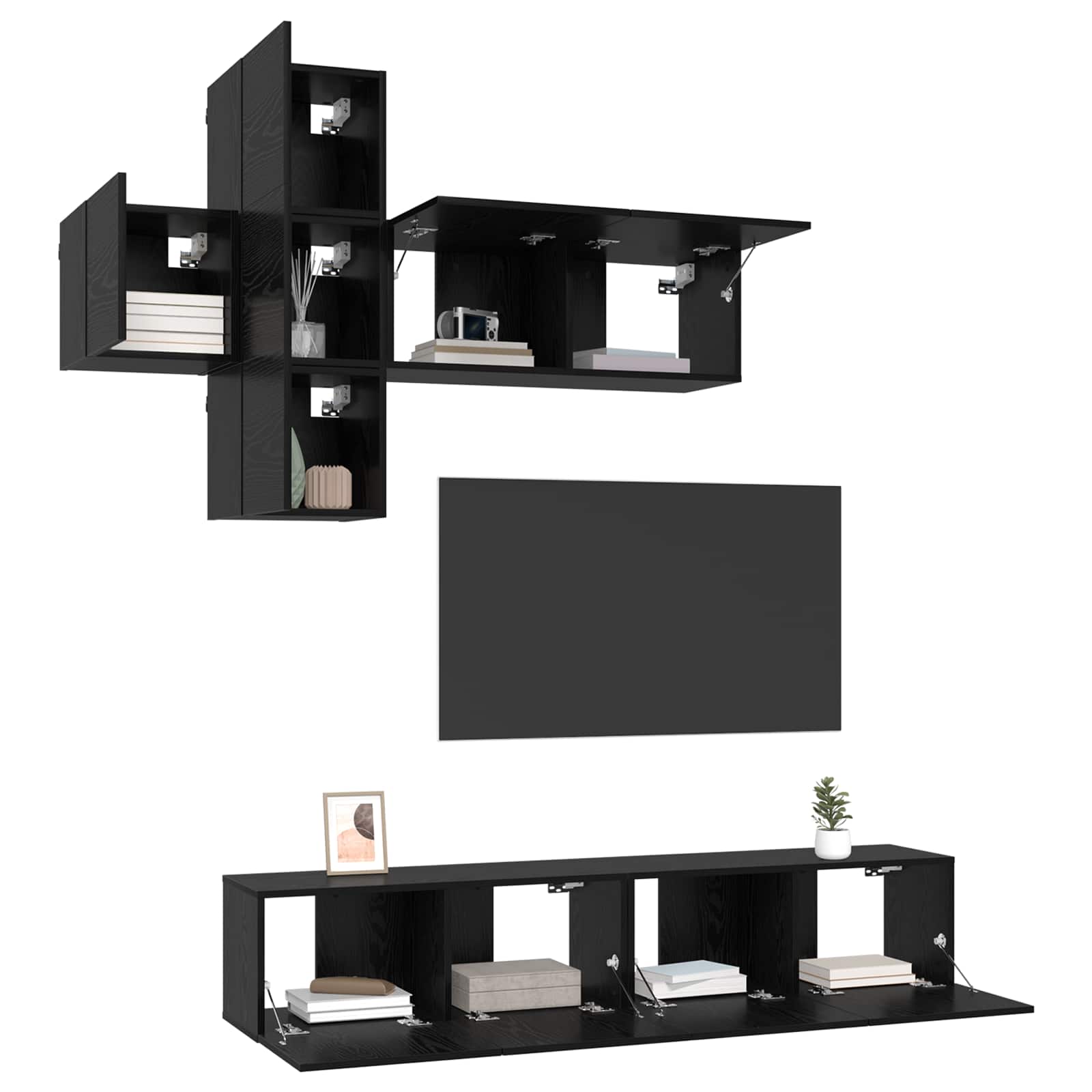 Ensemble meuble TV Montage mural 3 pcs Bois d'ingénierie - XIOS