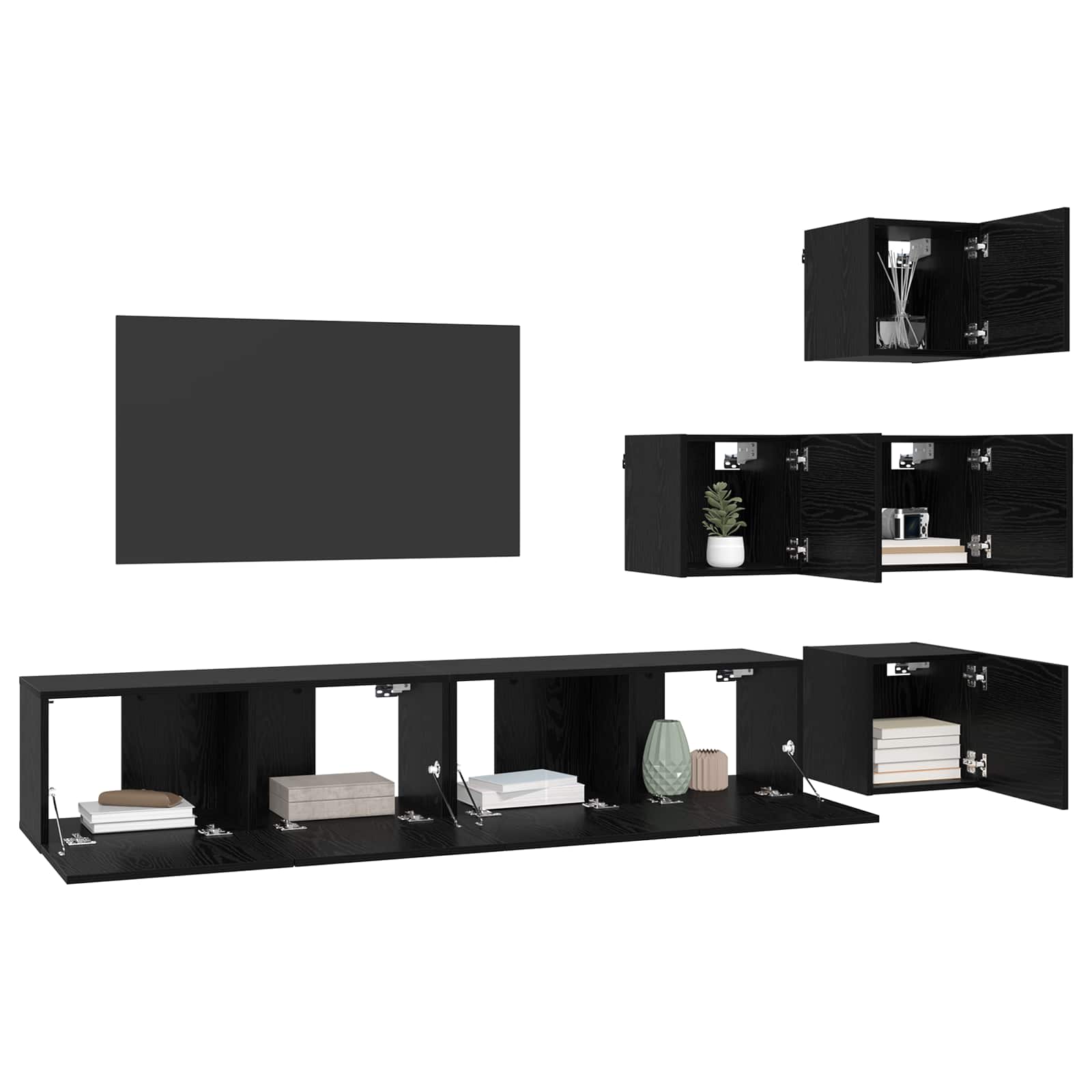 Ensemble meuble TV 6 pcs 80 x 30 x 30 cm Chêne noir - XIOS