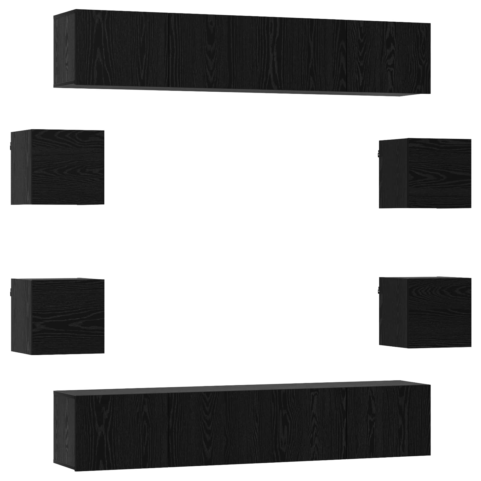 Ensemble meuble TV 8 pcs 80 x 30 x 30 cm Chêne noir - XIOS