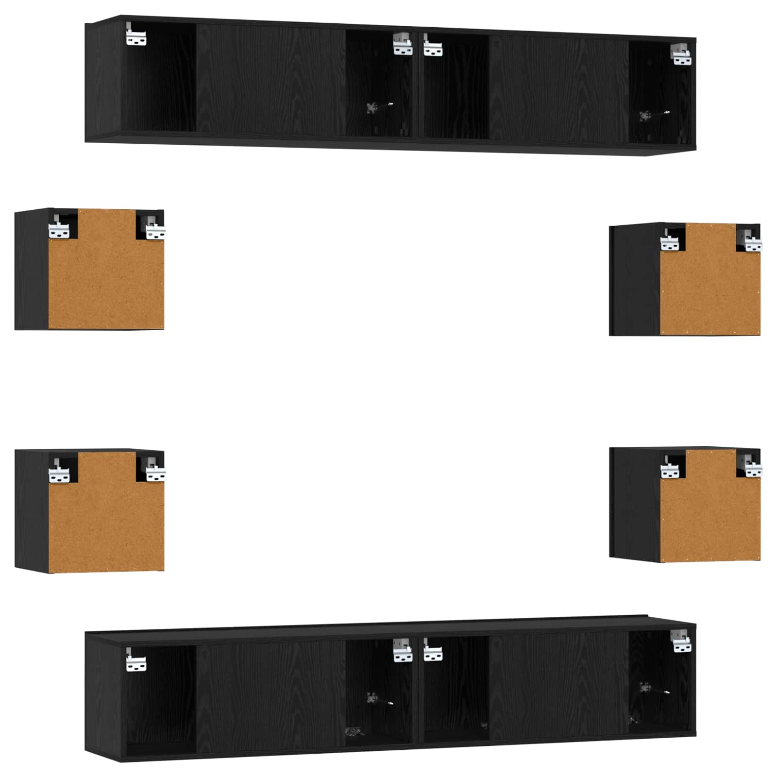 Ensemble meuble TV 8 pcs 80 x 30 x 30 cm Chêne noir - XIOS