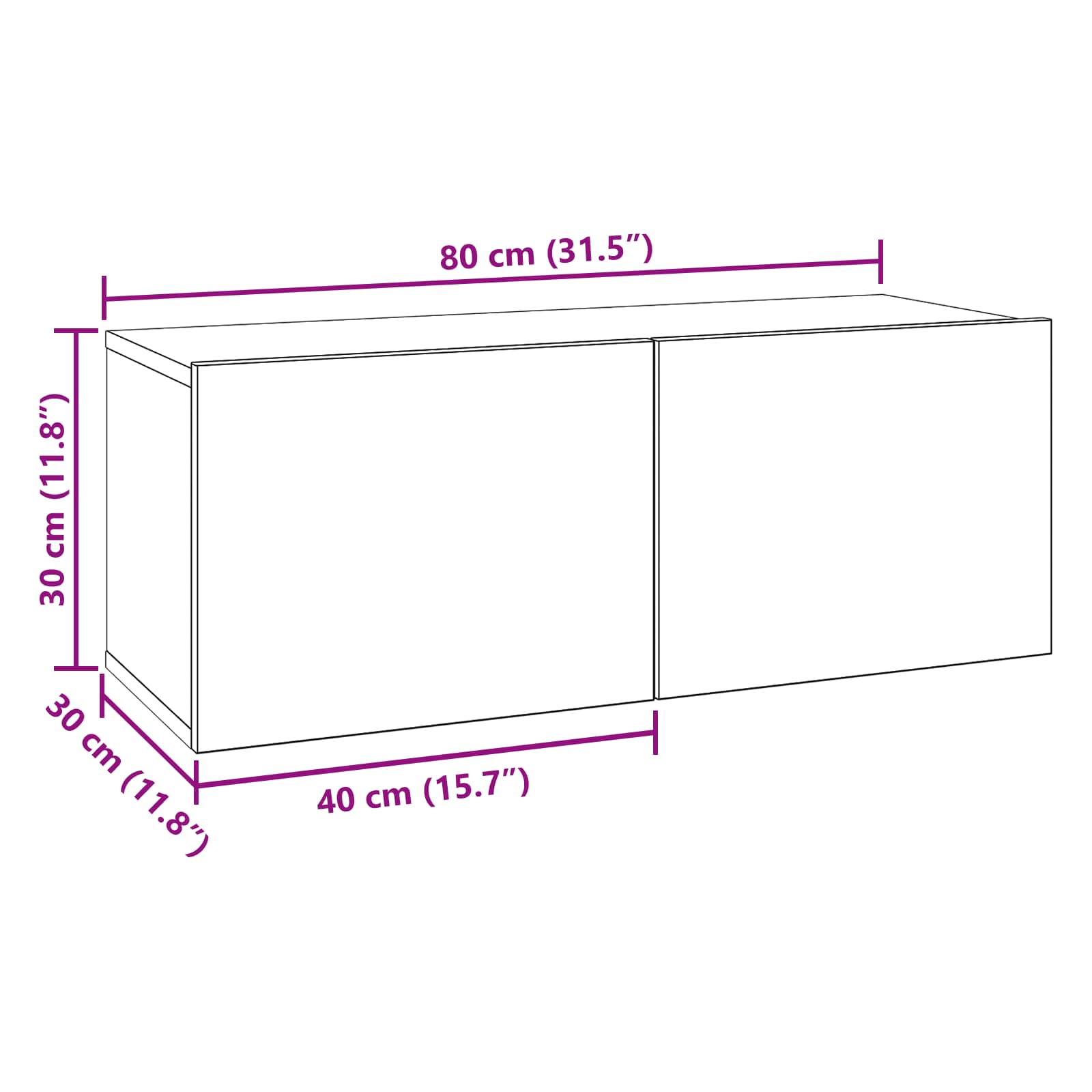 Ensemble meuble TV 8 pcs 80 x 30 x 30 cm Chêne noir - XIOS