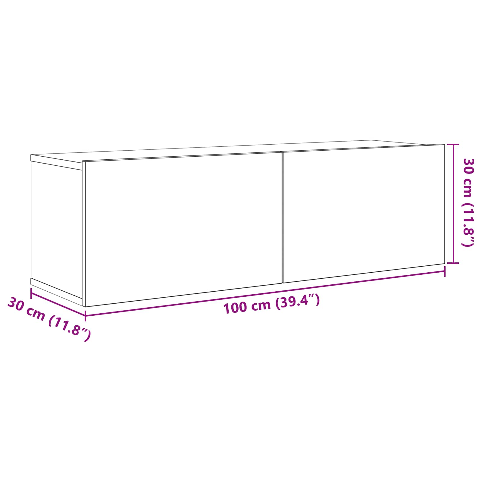 Ensemble meuble TV 5 pcs 100 x 30 x 30 cm Chêne noir - XIOS