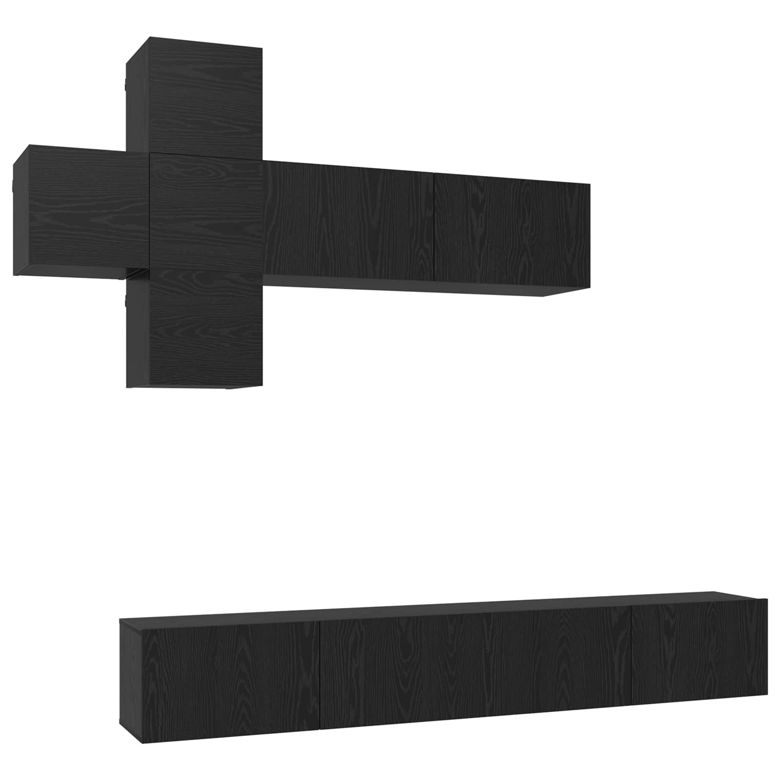 Ensemble meuble TV 7 pcs Chêne noir Bois d'ingénierie - XIOS