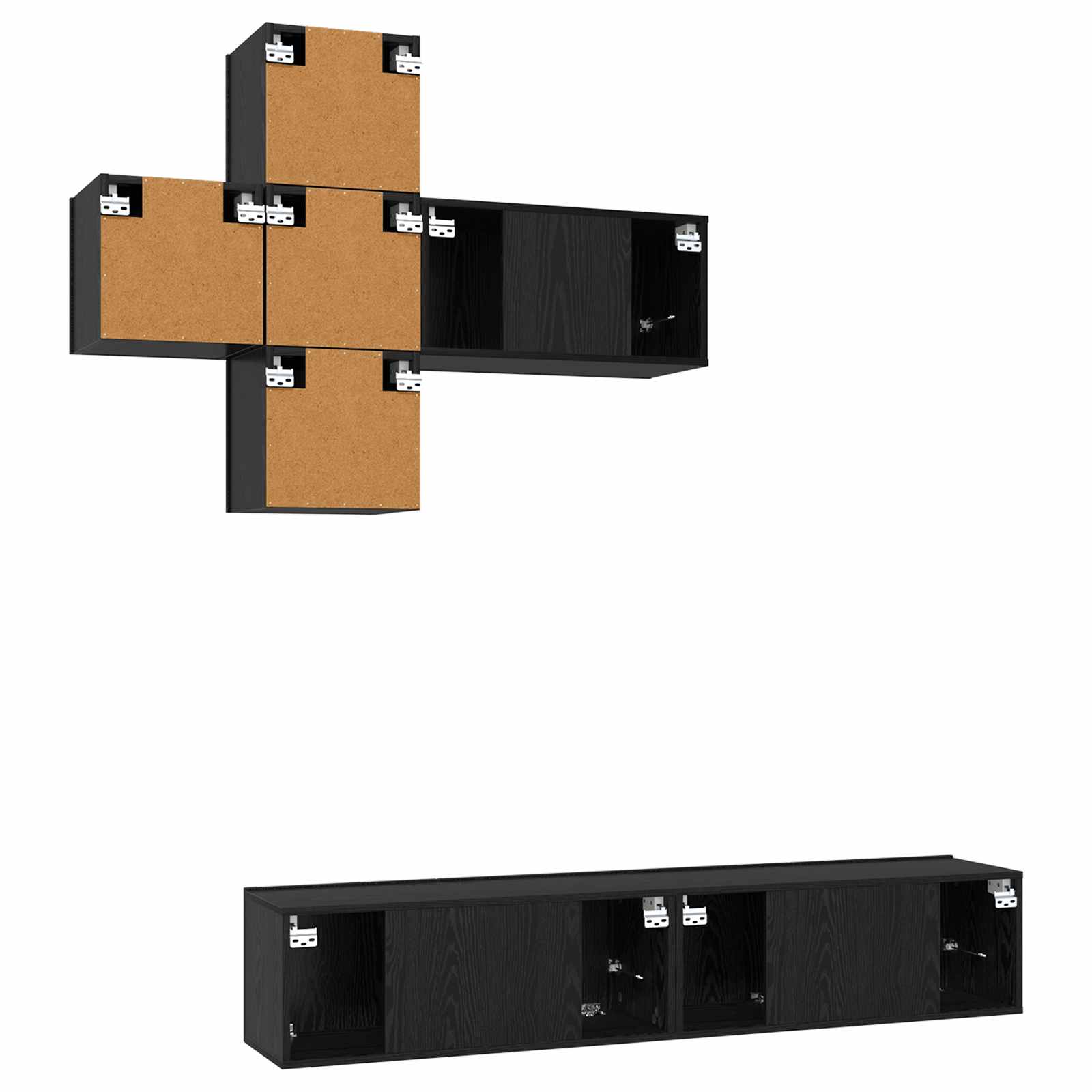 Ensemble meuble TV Montage mural 3 pcs Bois d'ingénierie - XIOS