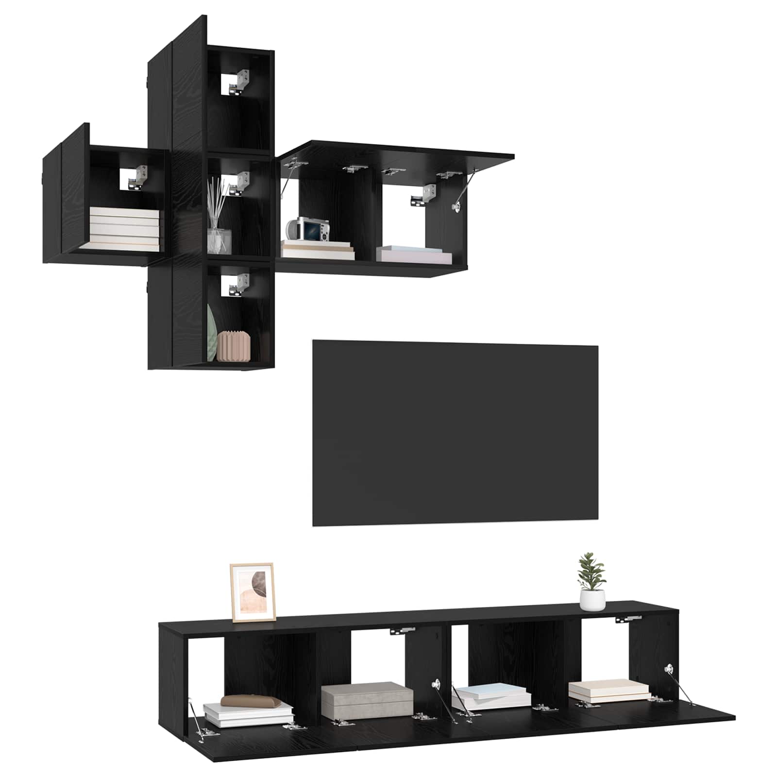 Ensemble meuble TV Montage mural 3 pcs Bois d'ingénierie - XIOS