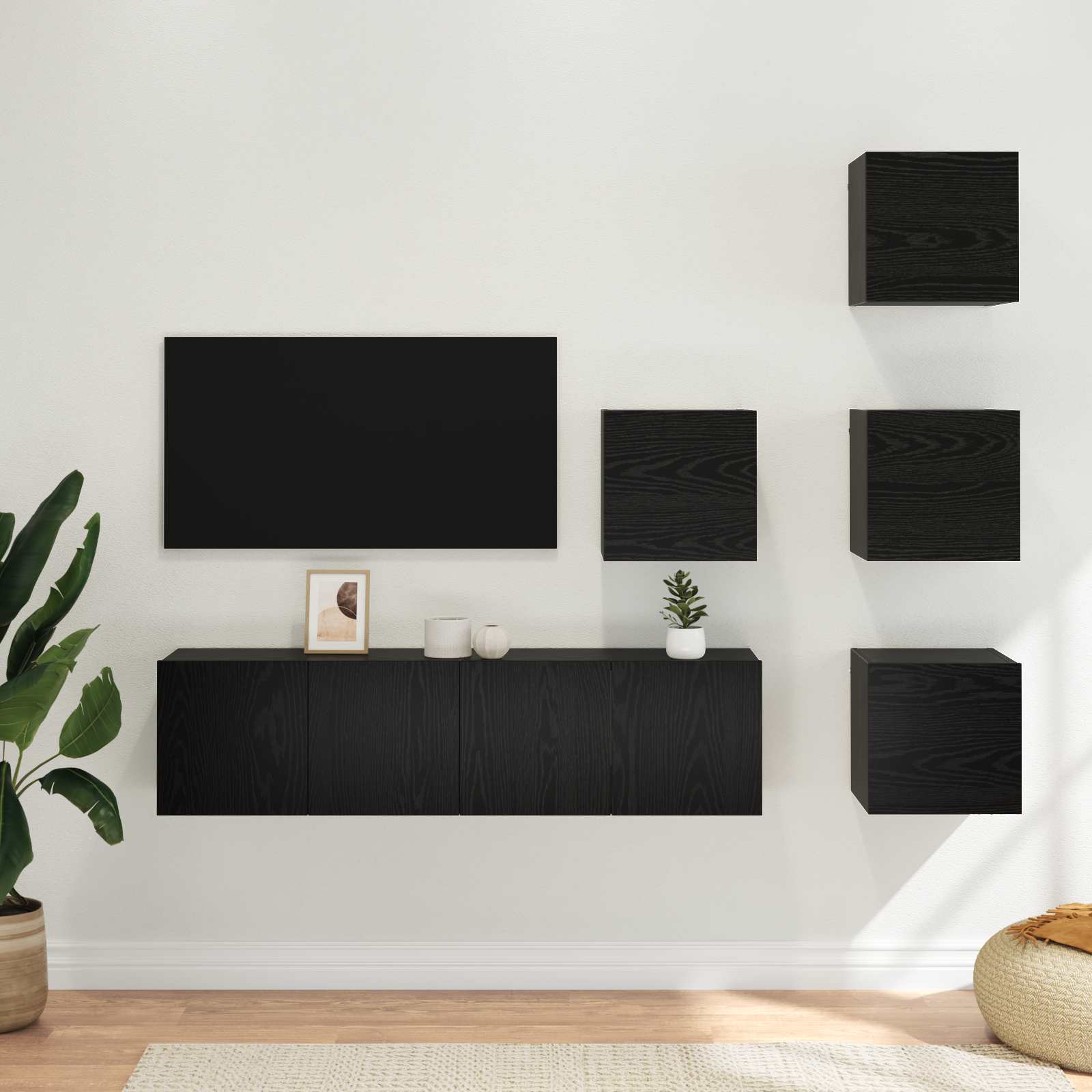 Ensemble meuble TV 6 pcs 60 x 30 x 30 cm Chêne noir - XIOS