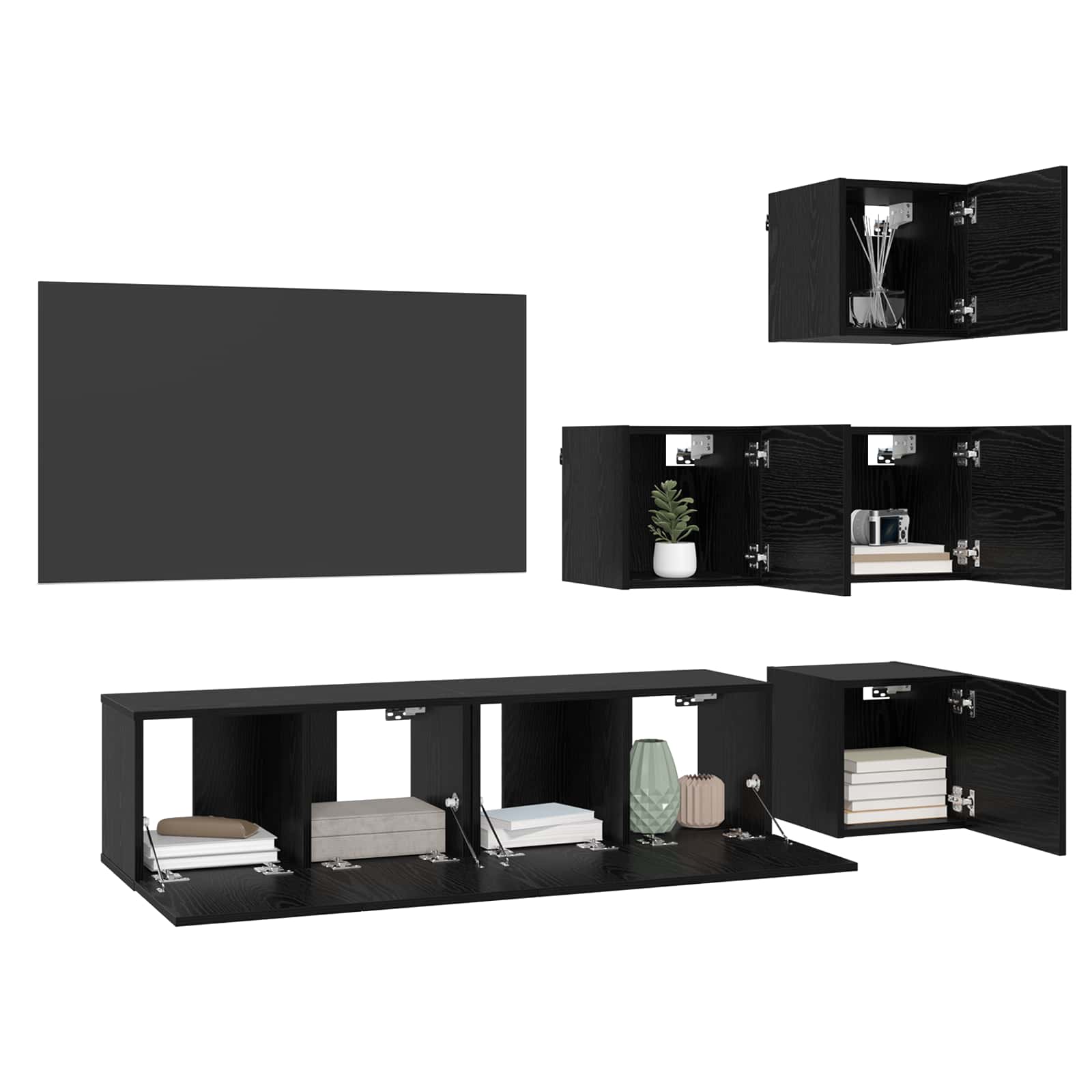 Ensemble meuble TV 6 pcs 60 x 30 x 30 cm Chêne noir - XIOS