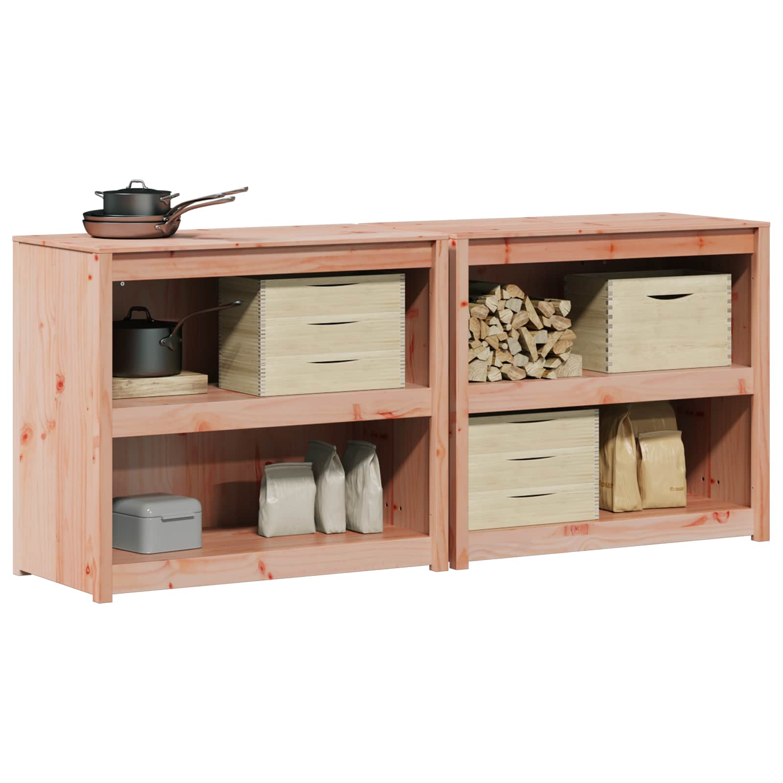Meuble de cuisine d'extérieur MEPPEL 2 pc Douglas Naturel - XIOS