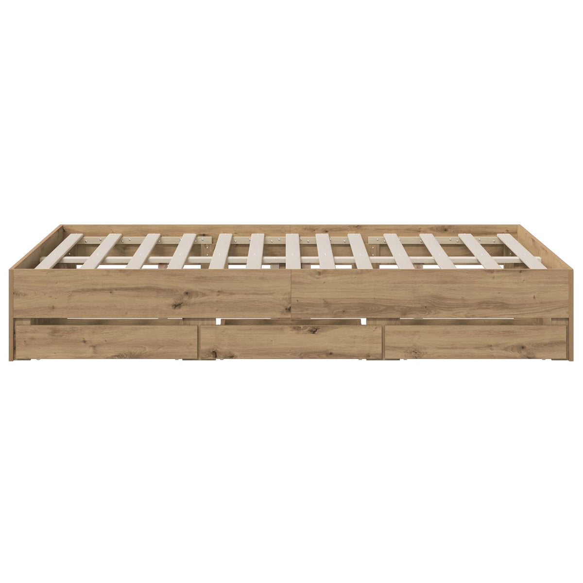 Cadre de lit avec rangement Chêne artisanal 135 x 190 cm