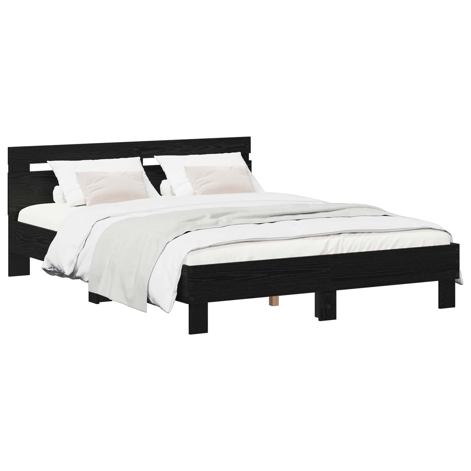 Cadre de lit Chêne noir 140 x 190 cm Bois d'ingénierie