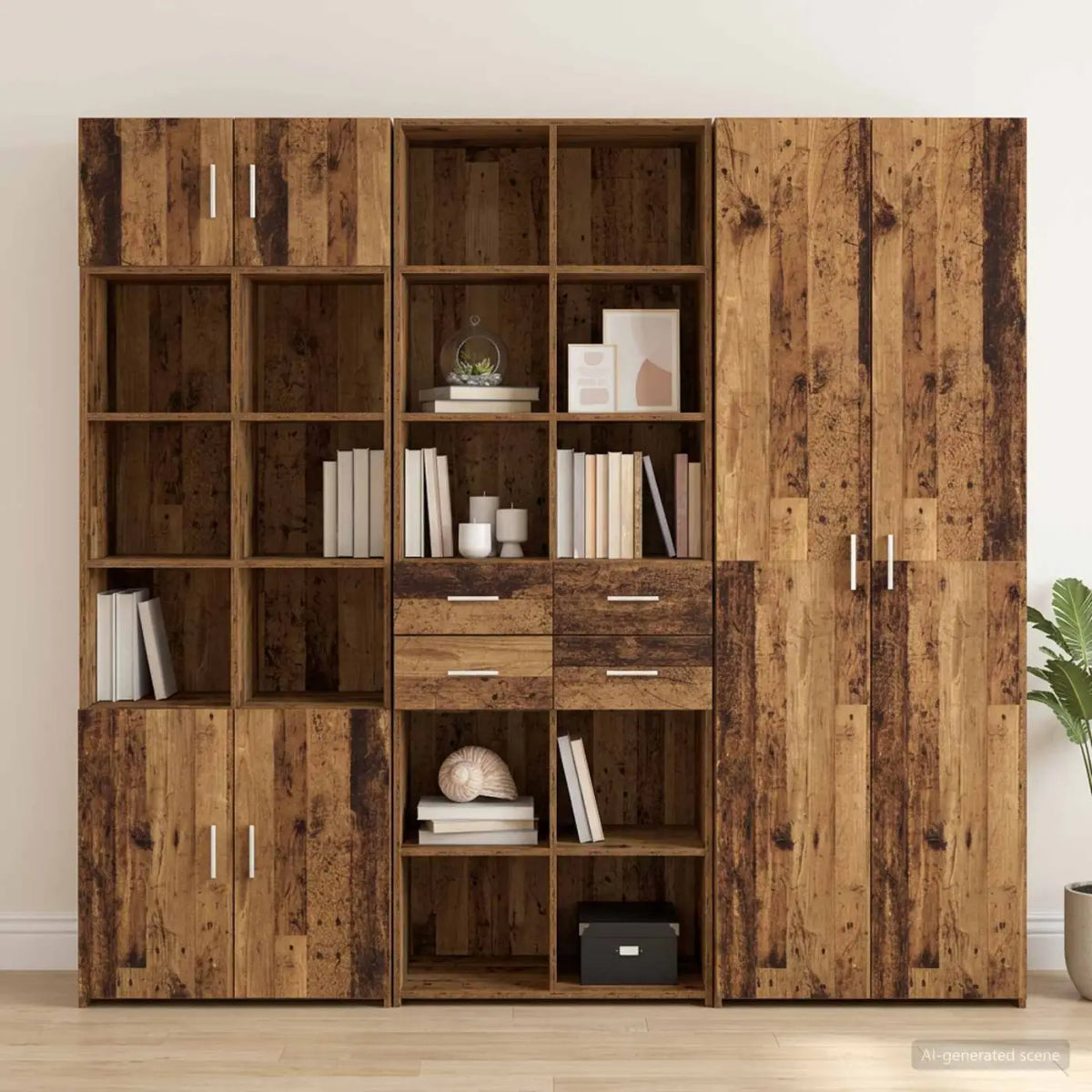 Bibliothèque Bois ancien 30 x 42.4 x 185.2 cm Bois d’ingénierie - XIOS