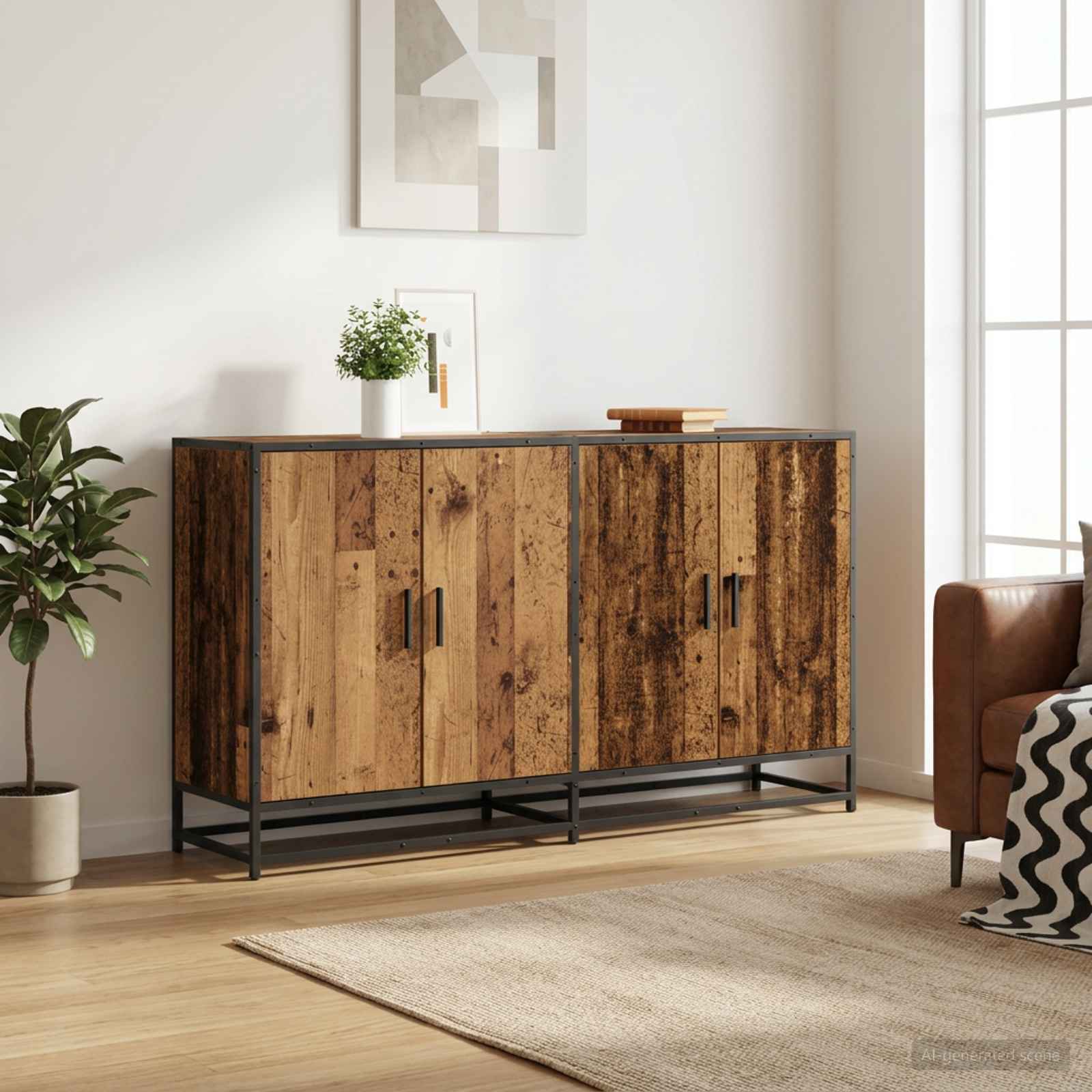 Buffet Bois ancien 134 x 35 x 76 cm Bois d'ingénierie - XIOS