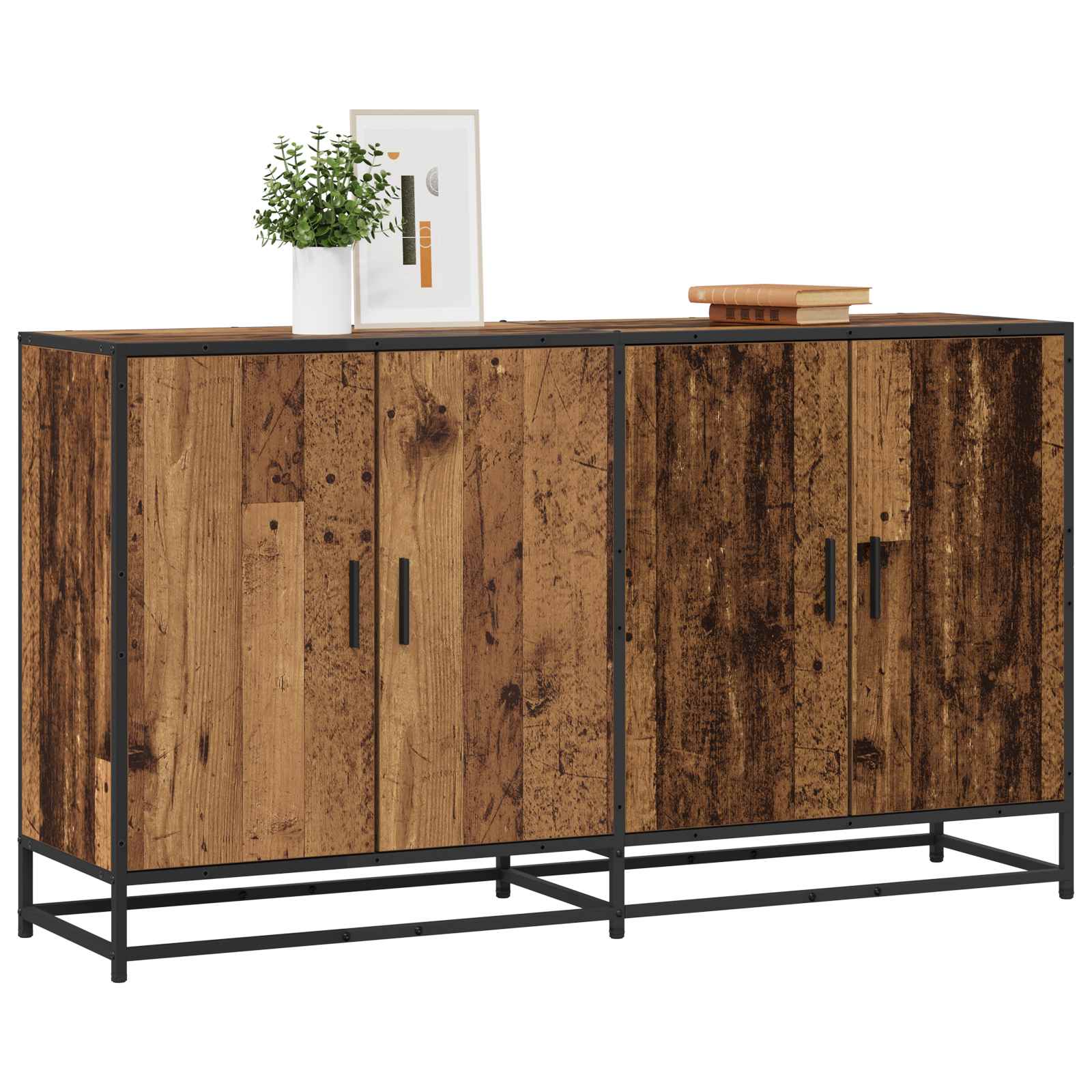 Buffet Bois ancien 134 x 35 x 76 cm Bois d'ingénierie