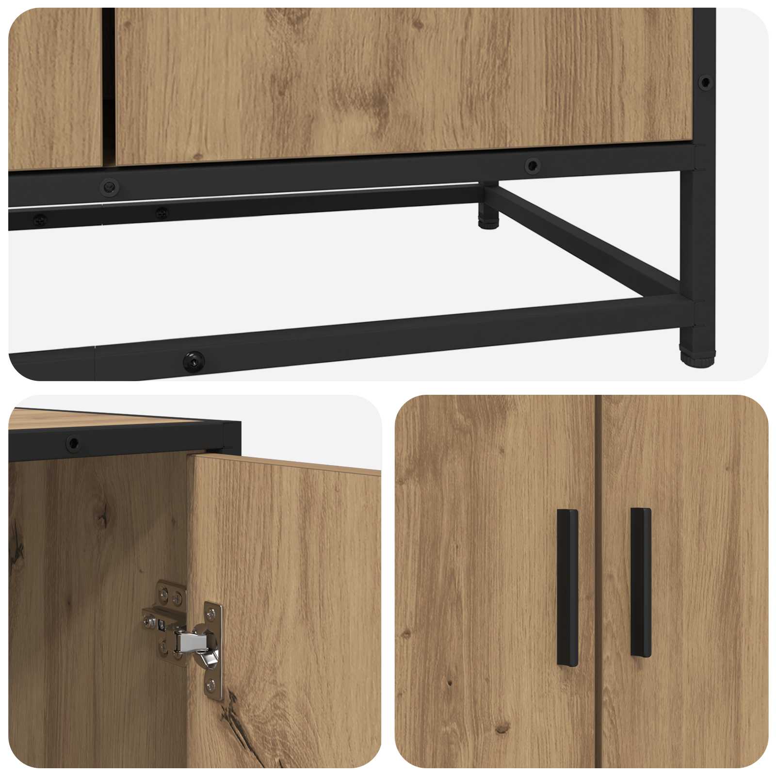 Buffet Chêne artisanal 134 x 35 x 76 cm Bois d'ingénierie