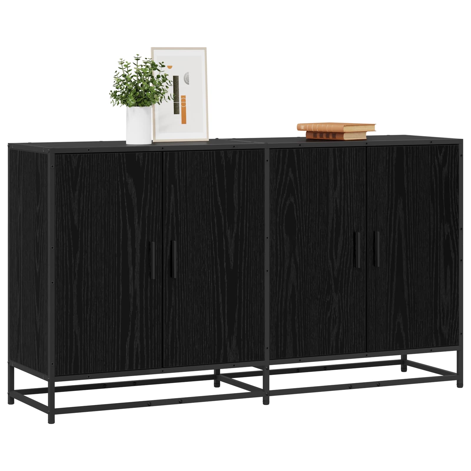Buffet Chêne noir 134 x 35 x 76 cm Bois d'ingénierie