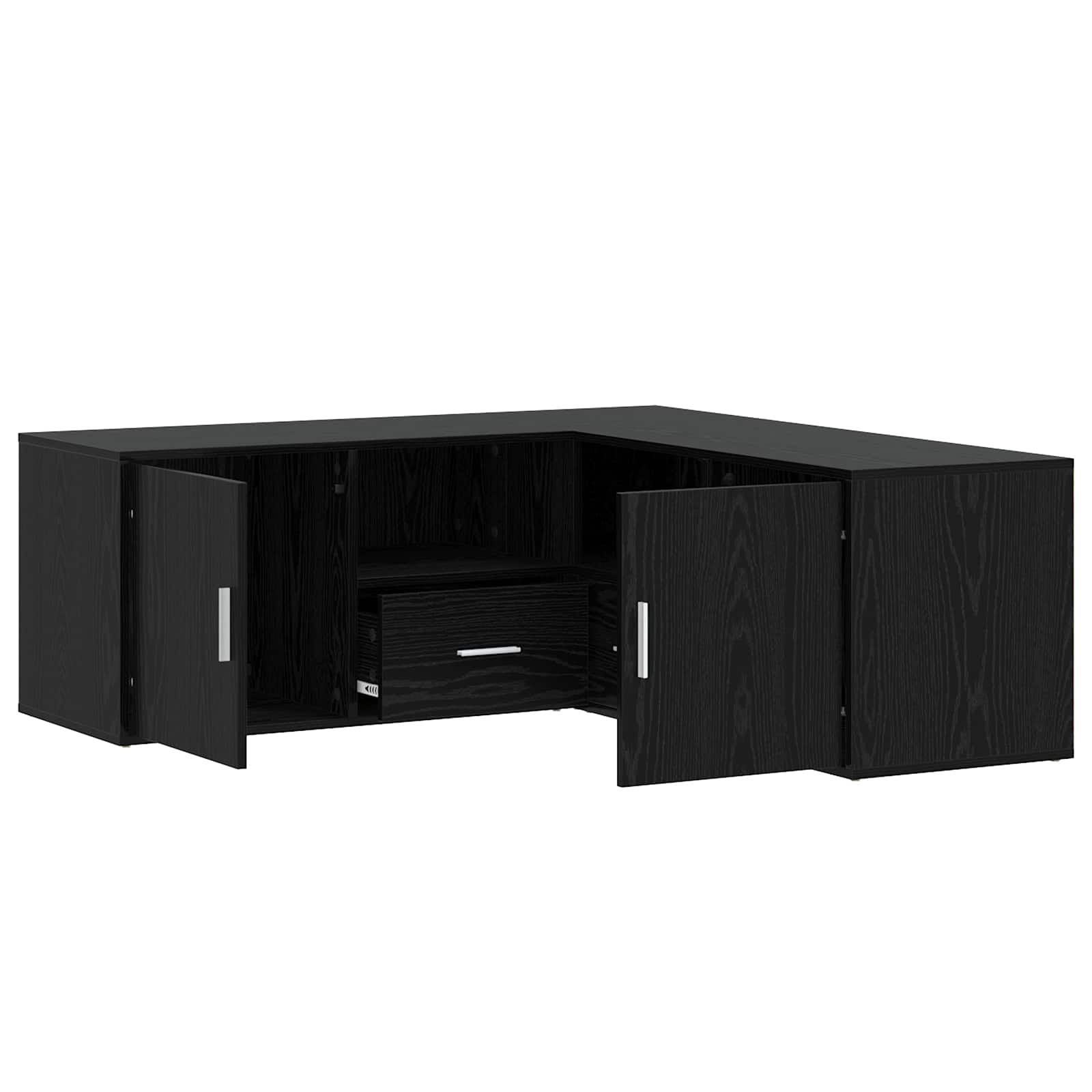 Meuble d'angle Chêne noir 200 x 40 x 45 cm Bois d'ingénierie