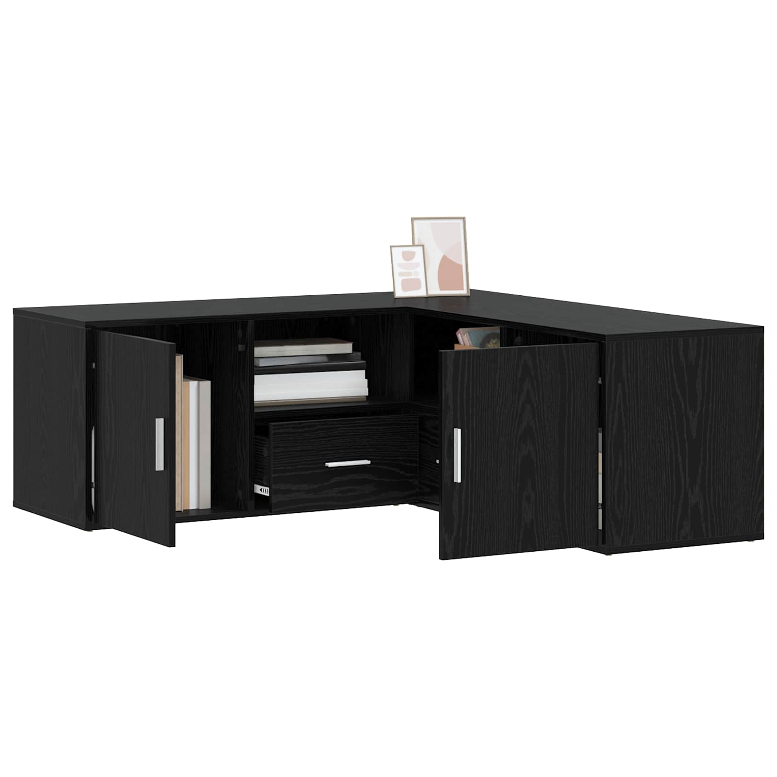 Meuble d'angle Chêne noir 200 x 40 x 45 cm Bois d'ingénierie