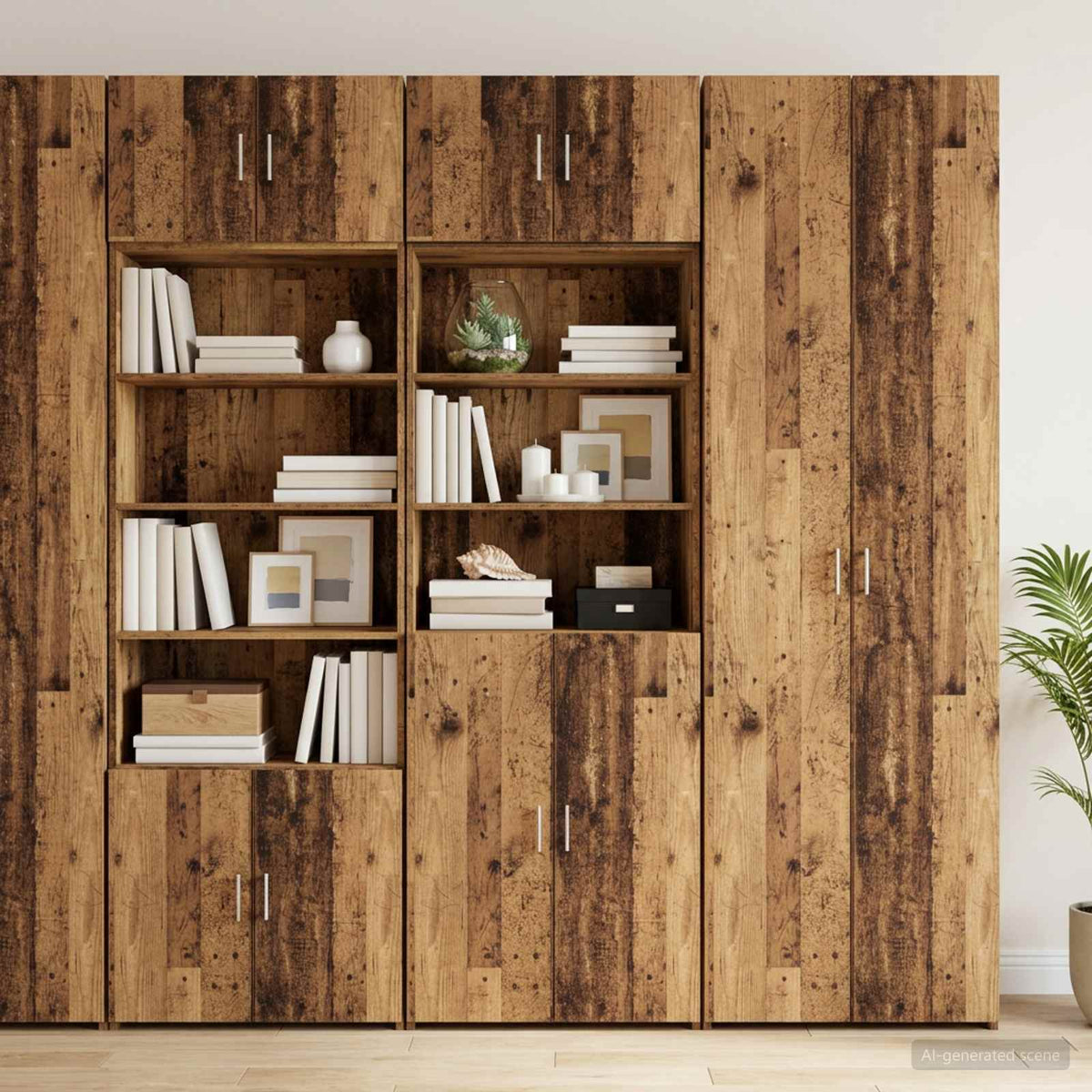 Cabinet de rangement avec étagères Bois ancien