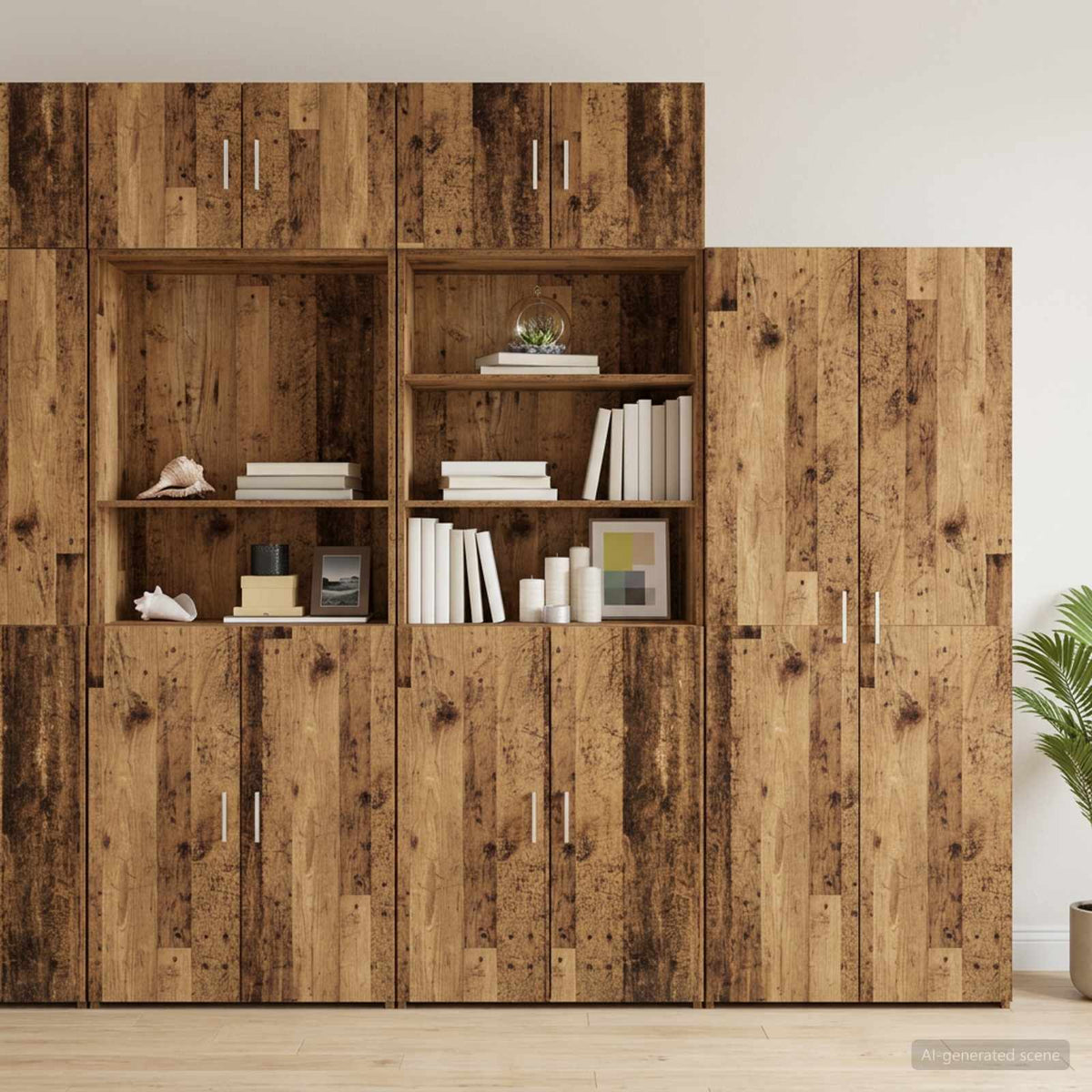 Cabinet de rangement avec étagères Bois ancien
