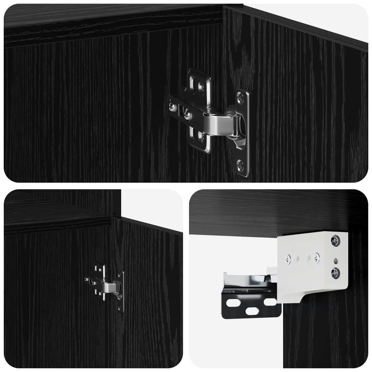 Cabinet de rangement avec étagères Chêne noir Bois d'ingénierie - XIOS