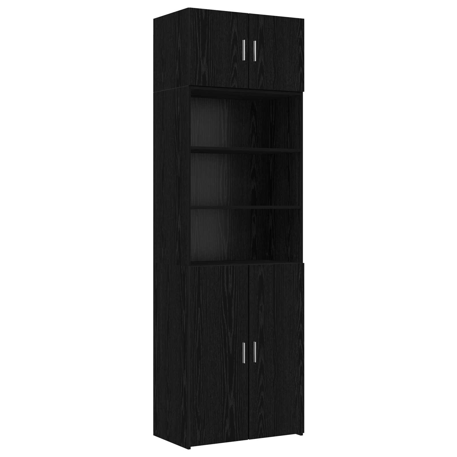 Cabinet de rangement avec étagères Chêne noir Bois d'ingénierie - XIOS