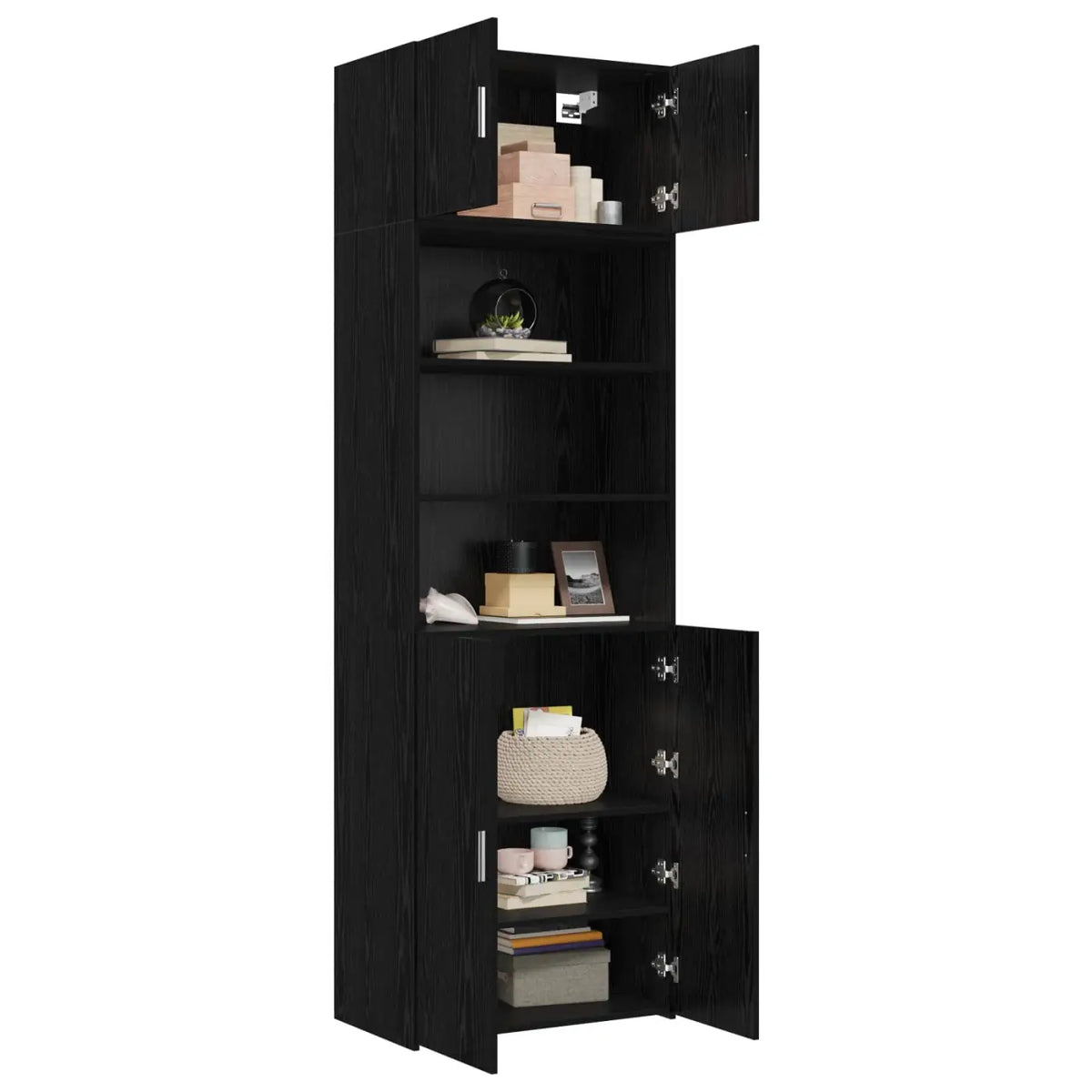 Cabinet de rangement avec étagères Chêne noir Bois d’ingénierie - XIOS