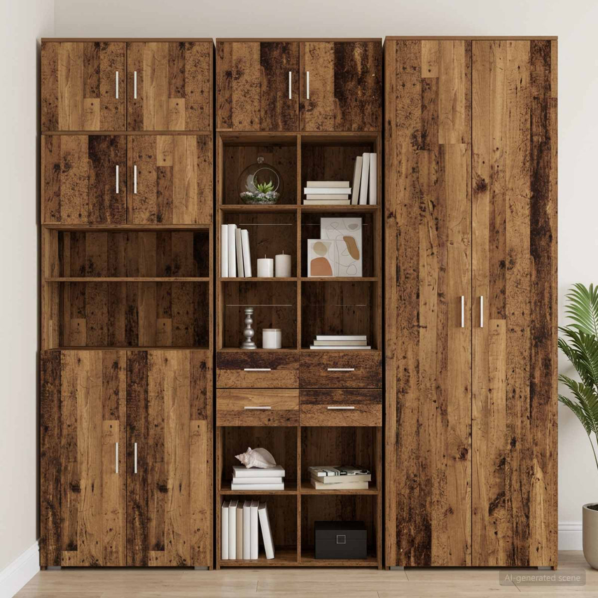 Cabinet de rangement avec étagères Bois ancien - XIOS