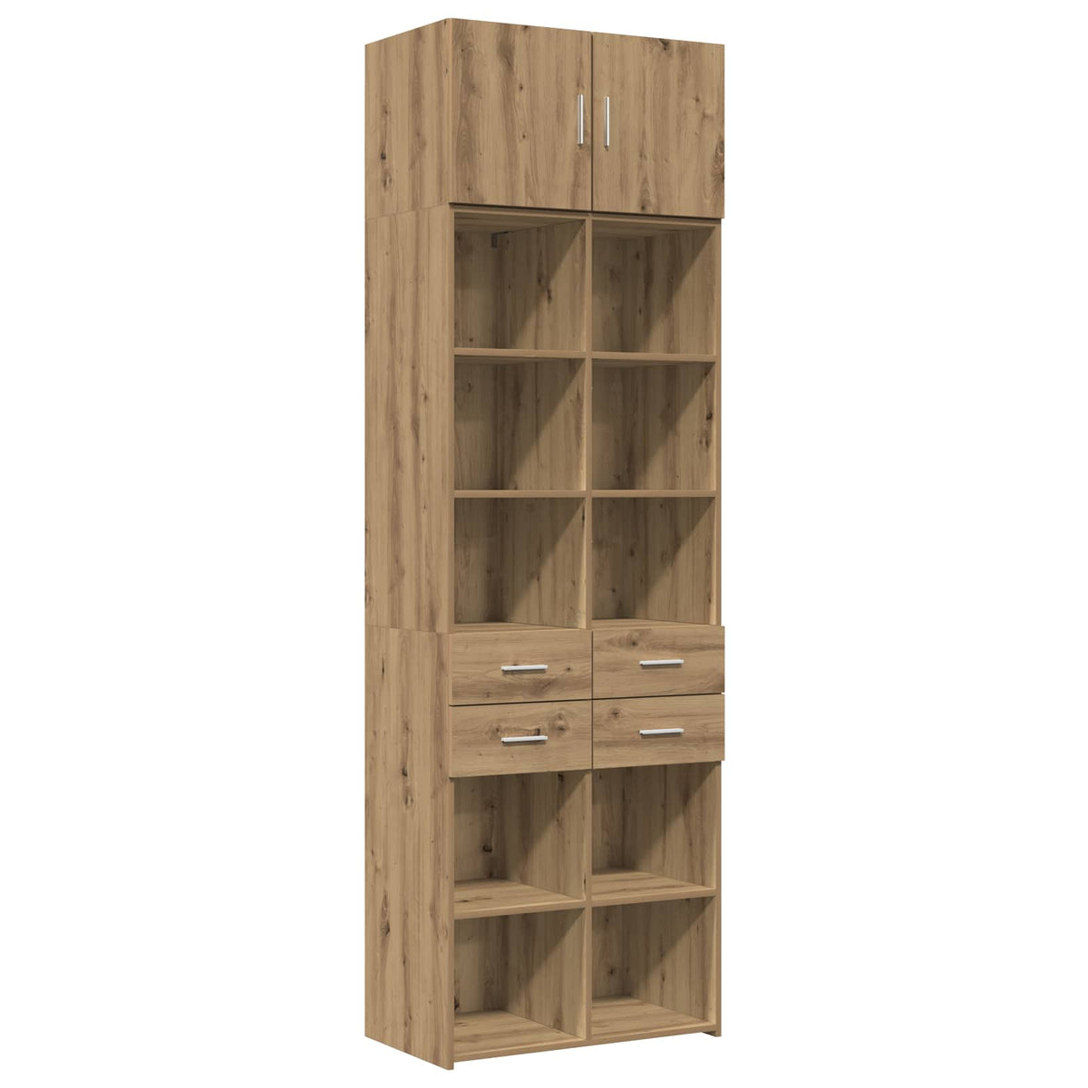 Cabinet de rangement avec étagères Chêne artisanal - XIOS
