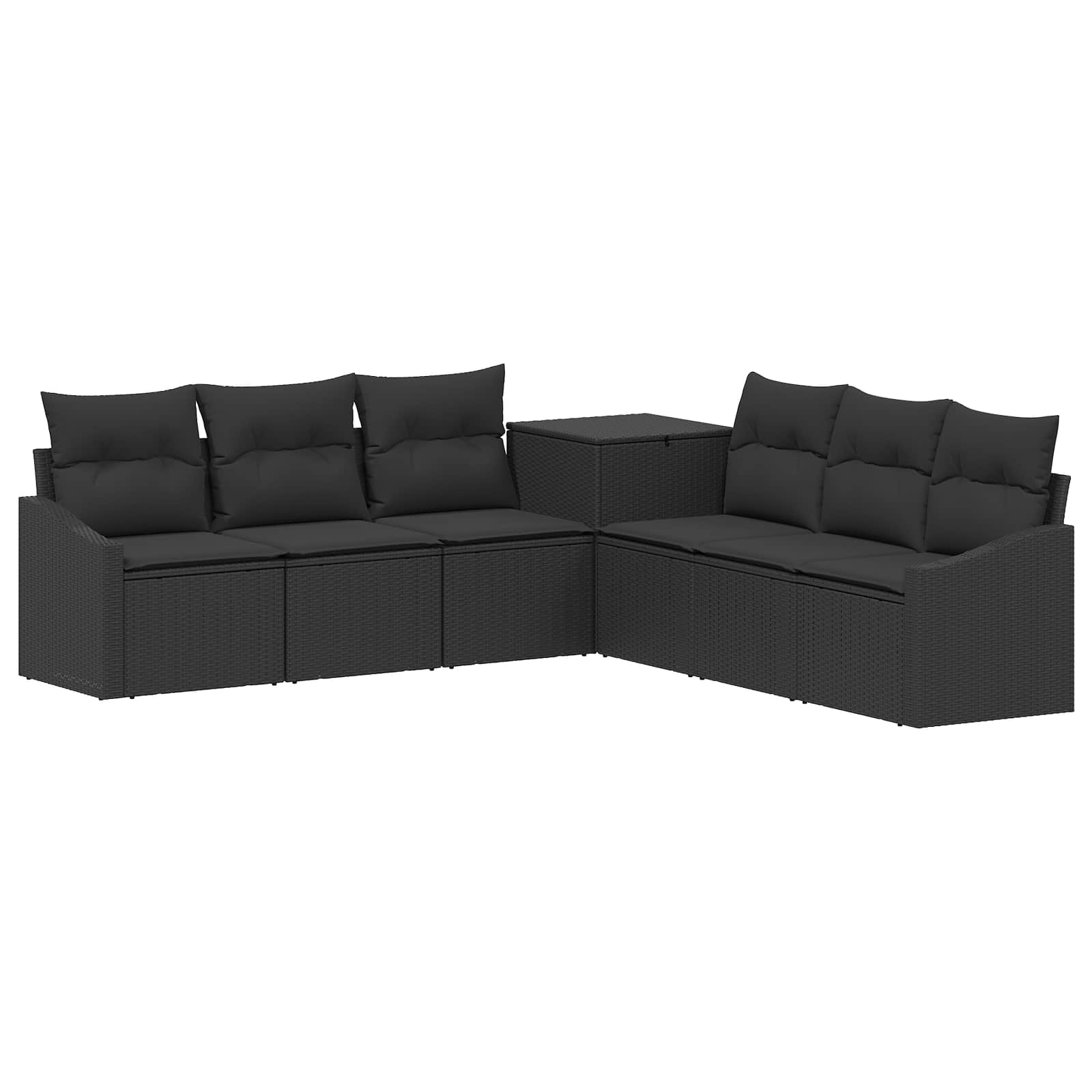 Ensemble de Canapés 7 pcs Noir Rattan synthétique et acier