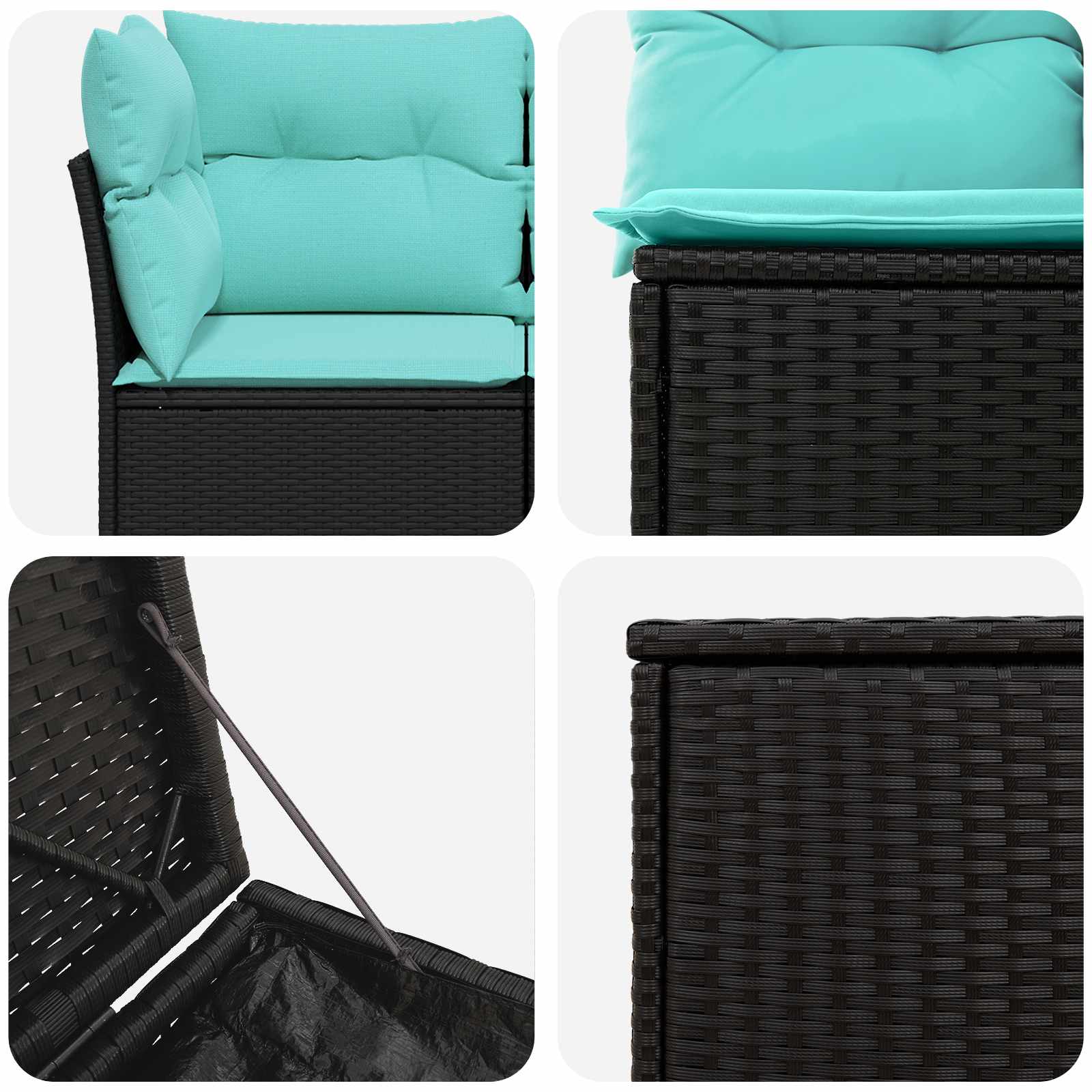 Ensemble de Canapés 7 pcs Noir et Bleu