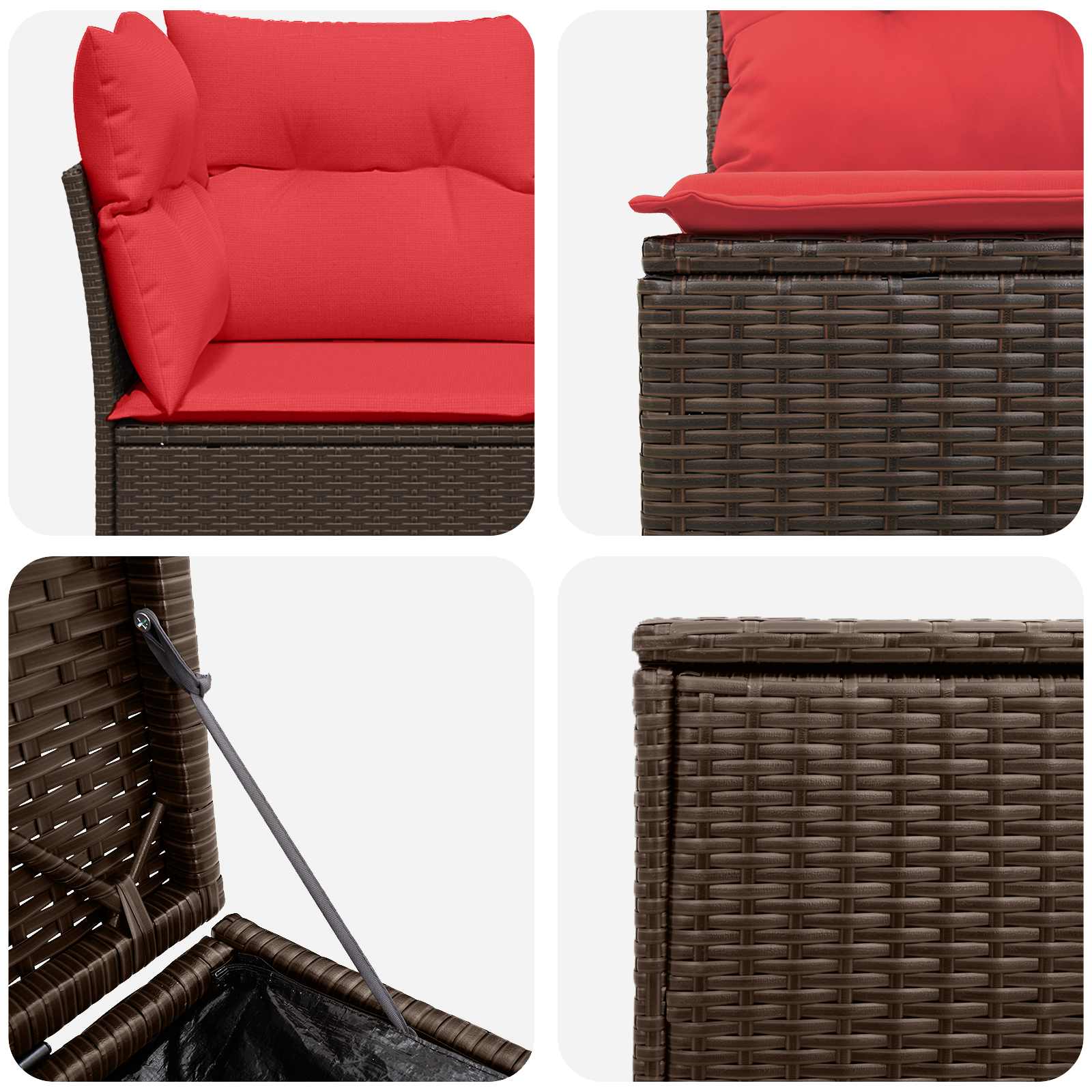 Ensemble de Canapés 7 pcs Marron et rouge